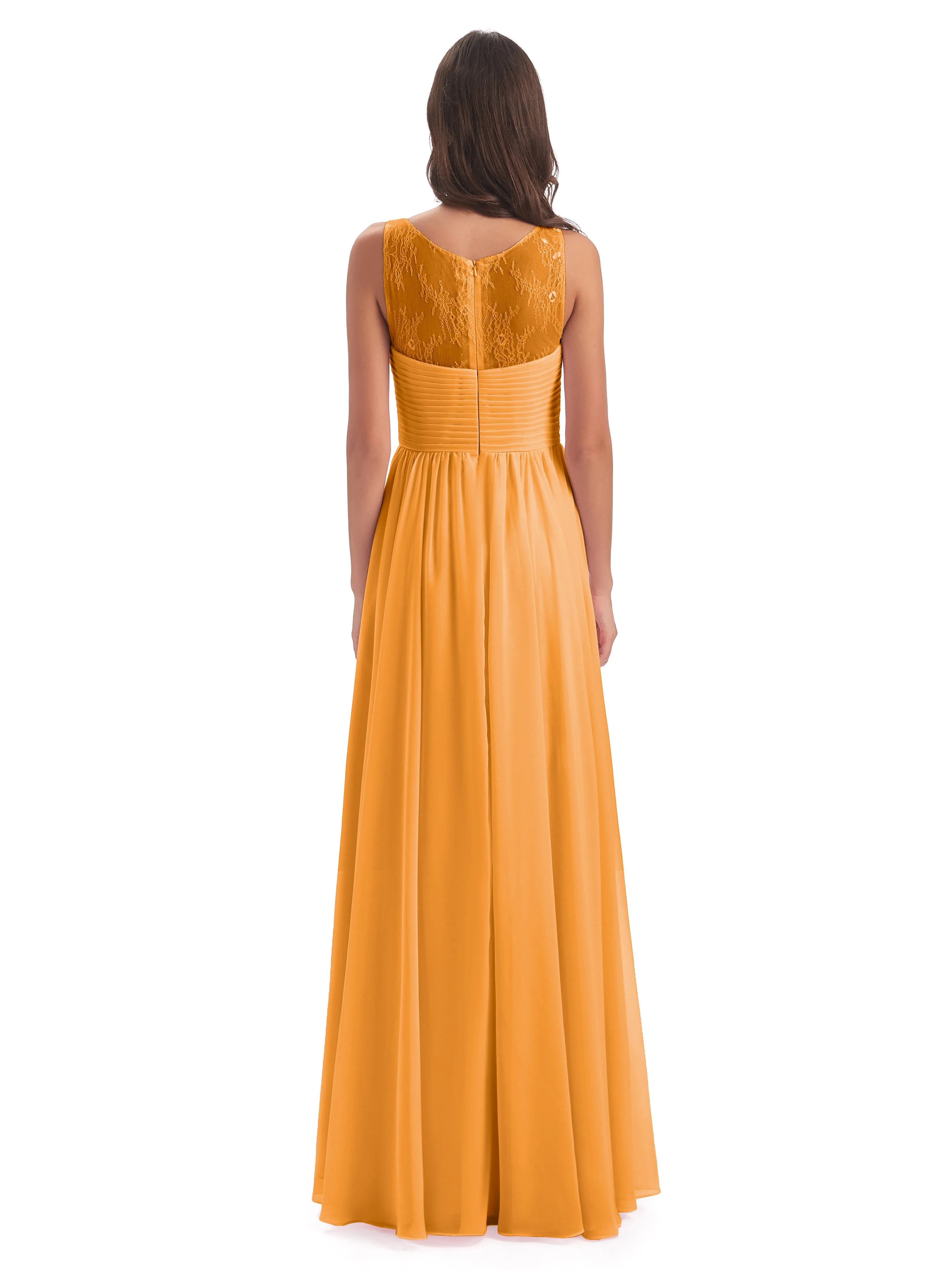 Robyn Magic Lace/Chiffon Illusion Long Bridesmaid Dresses