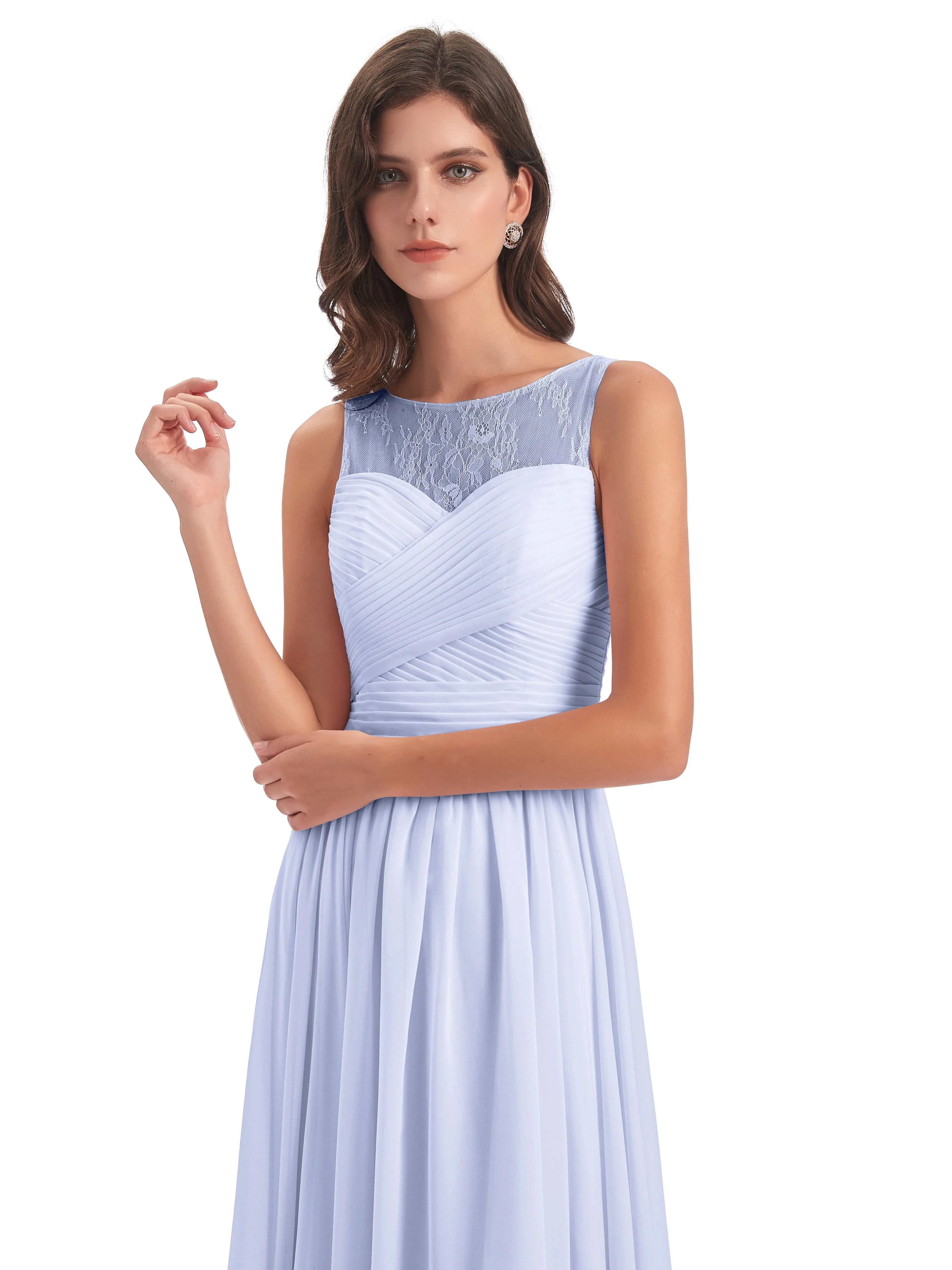 Robyn Magic Lace/Chiffon Illusion Long Bridesmaid Dresses