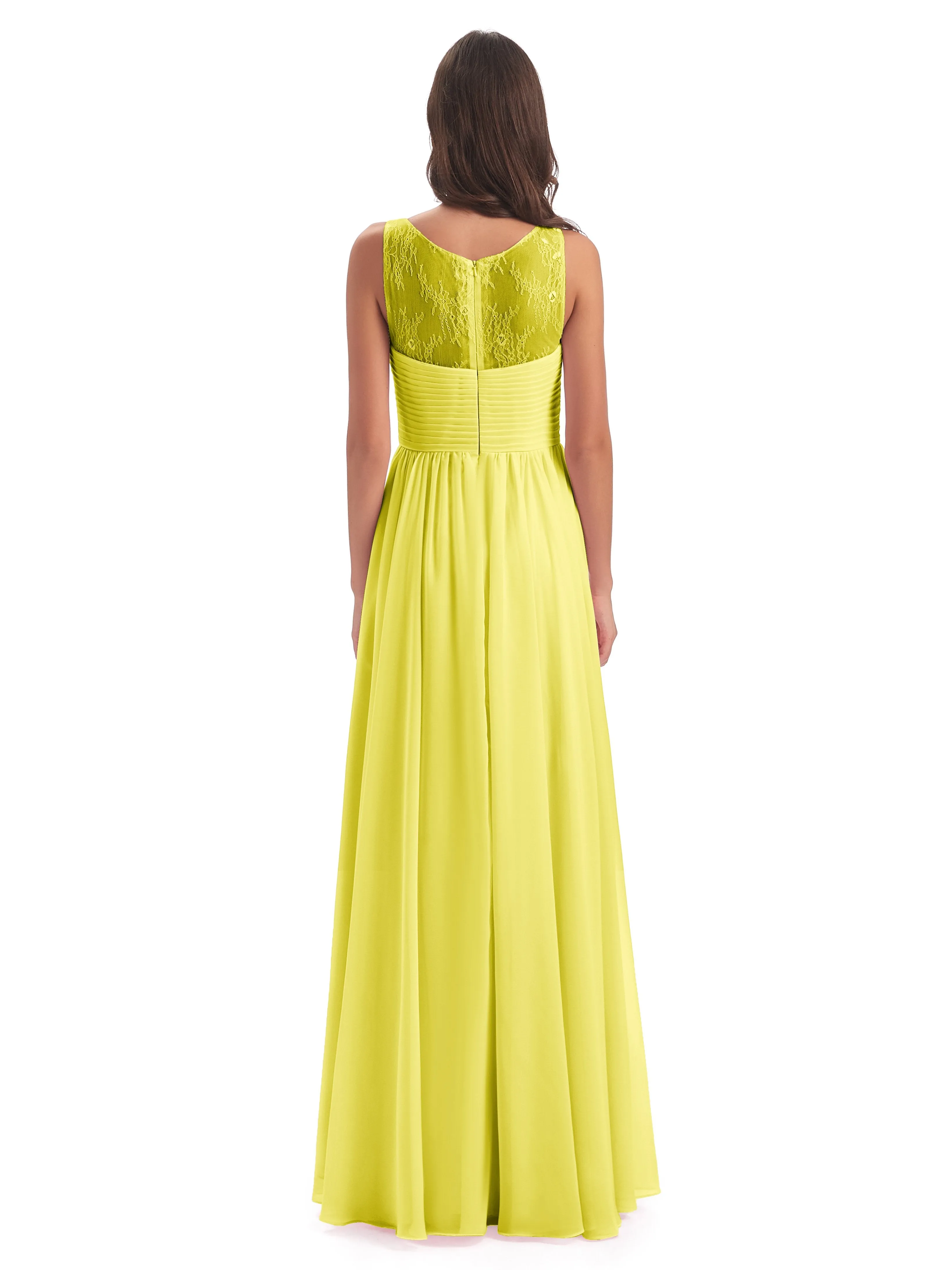 Robyn Magic Lace/Chiffon Illusion Long Bridesmaid Dresses