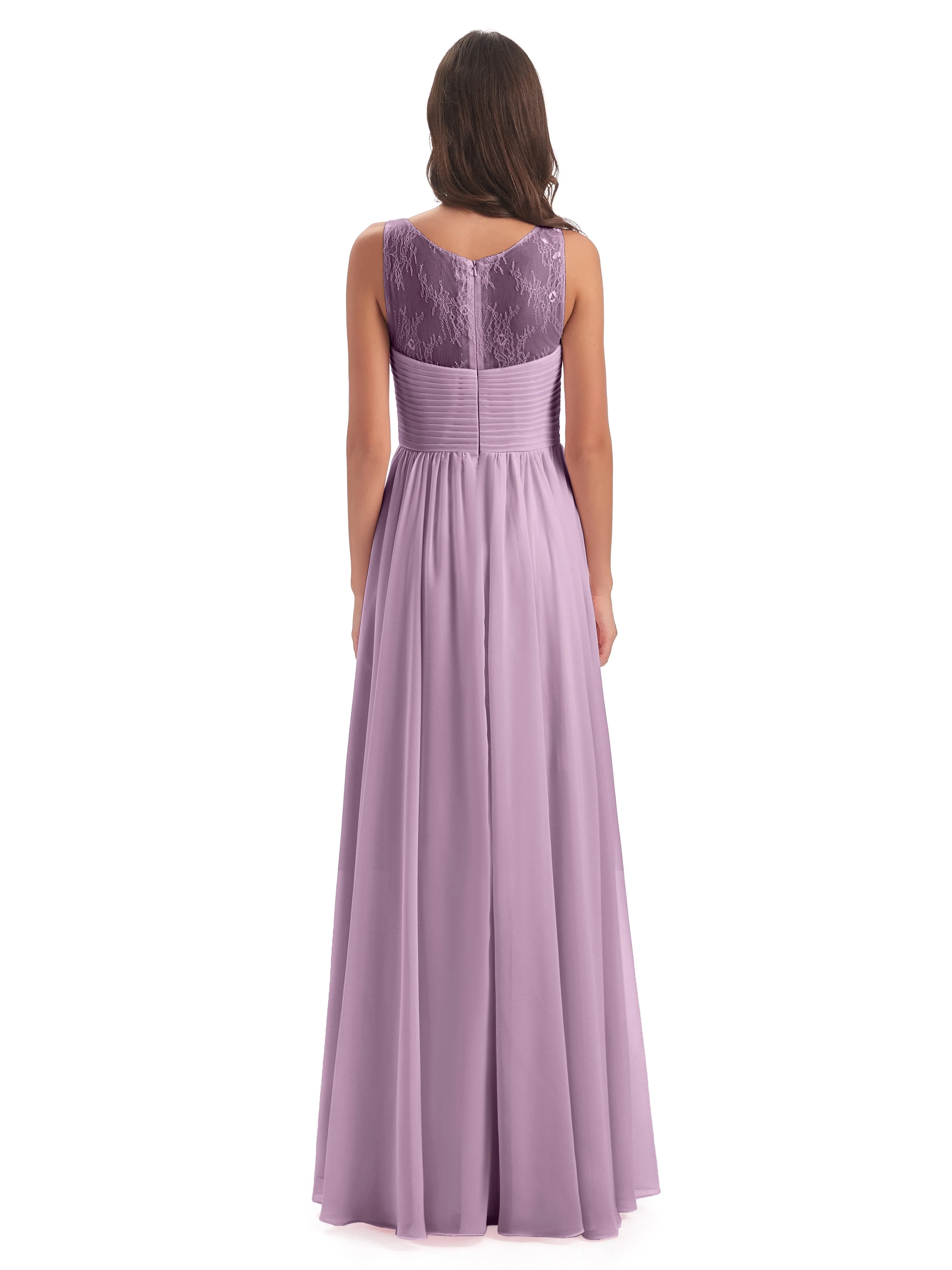 Robyn Magic Lace/Chiffon Illusion Long Bridesmaid Dresses