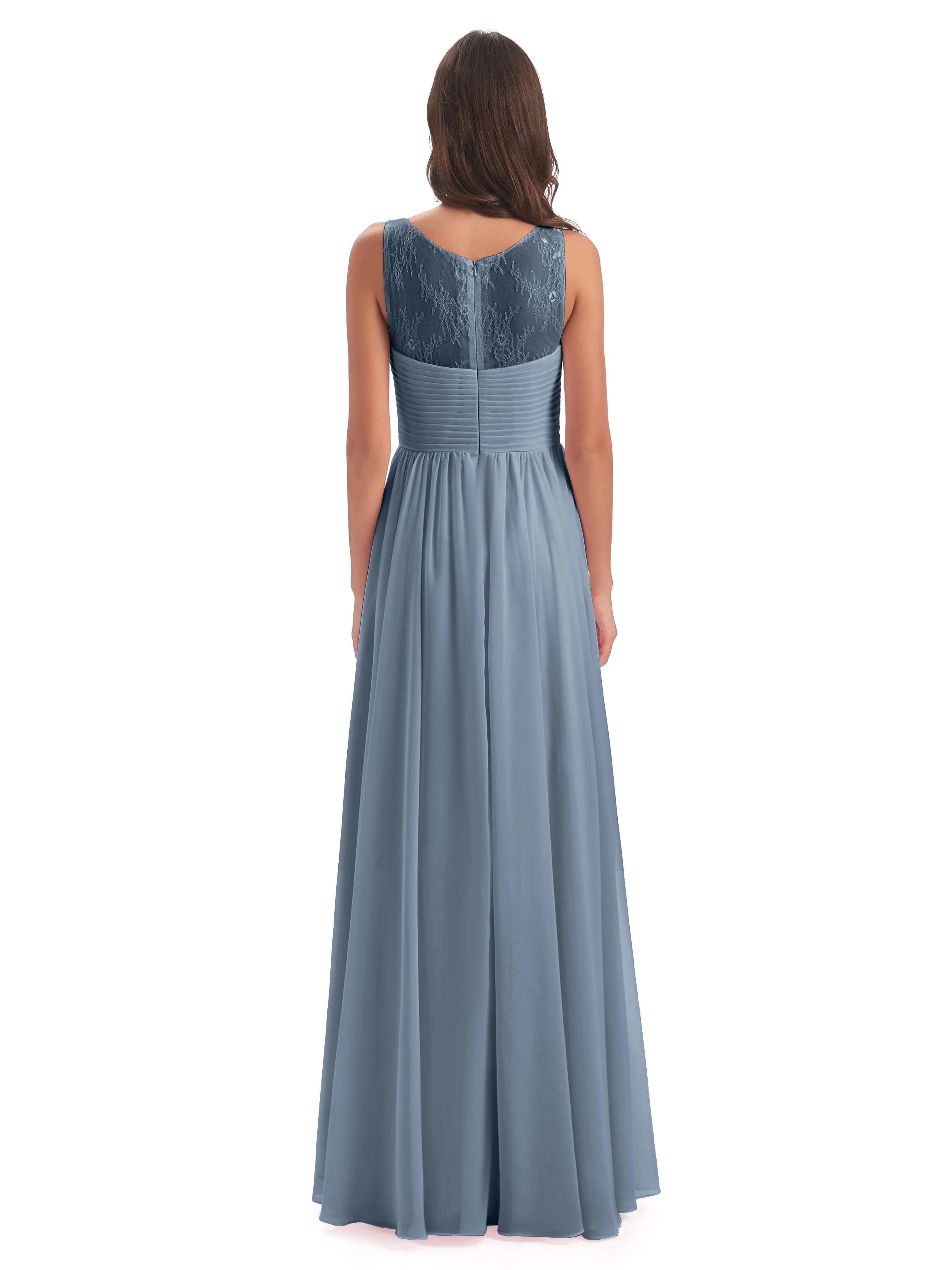 Robyn Magic Lace/Chiffon Illusion Long Bridesmaid Dresses