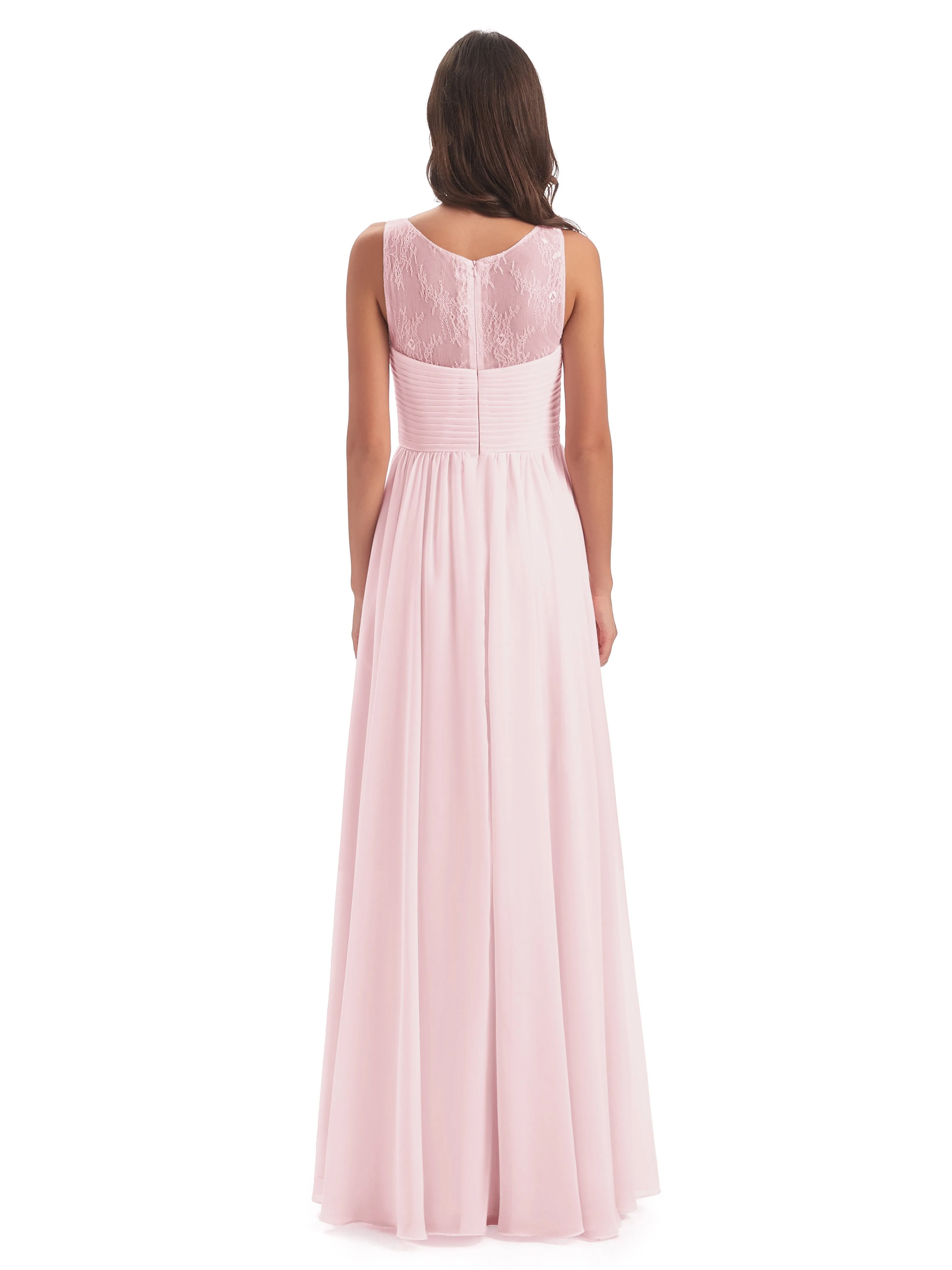 Robyn Magic Lace/Chiffon Illusion Long Bridesmaid Dresses