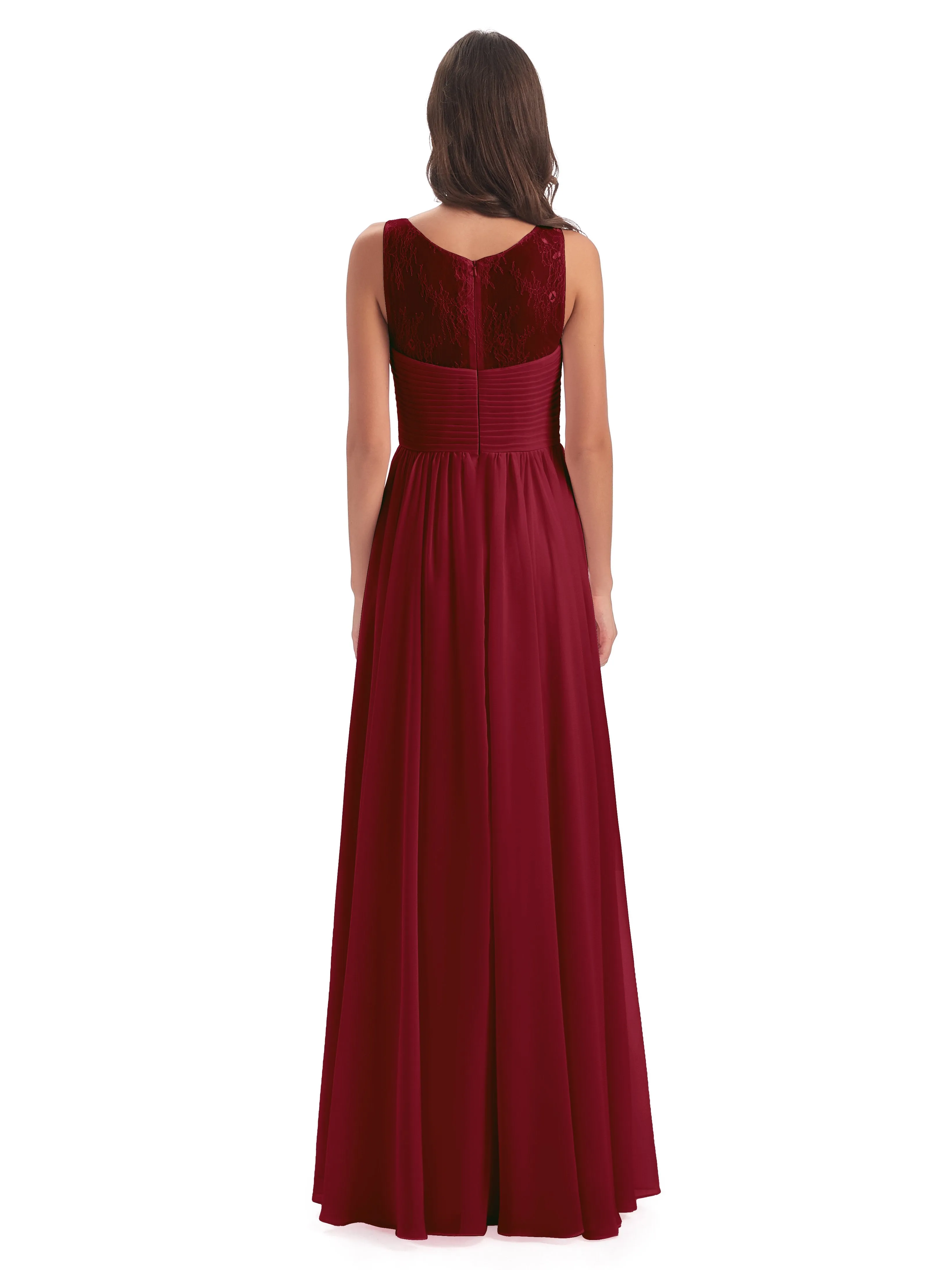 Robyn Magic Lace/Chiffon Illusion Long Bridesmaid Dresses