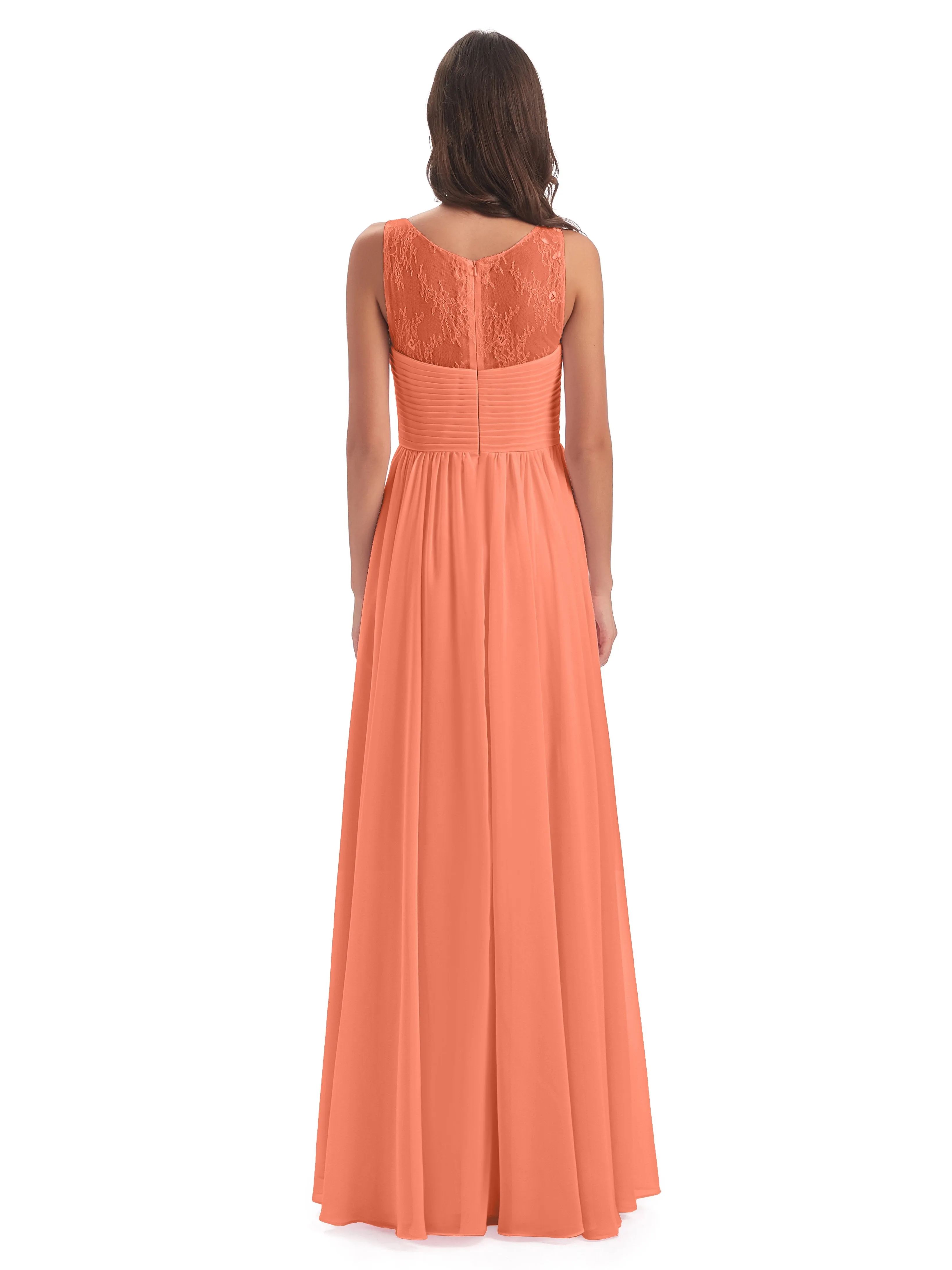Robyn Magic Lace/Chiffon Illusion Long Bridesmaid Dresses