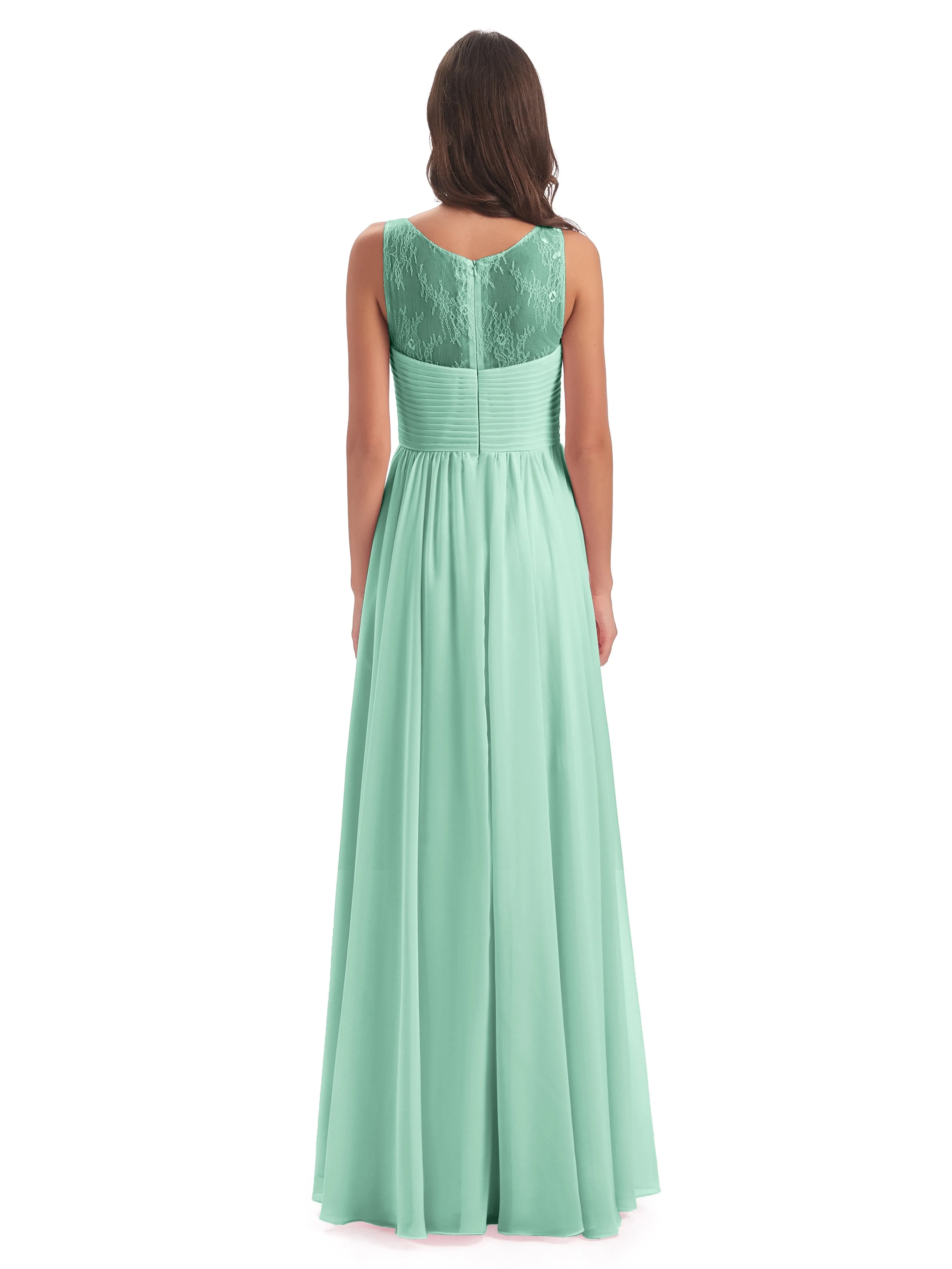 Robyn Magic Lace/Chiffon Illusion Long Bridesmaid Dresses