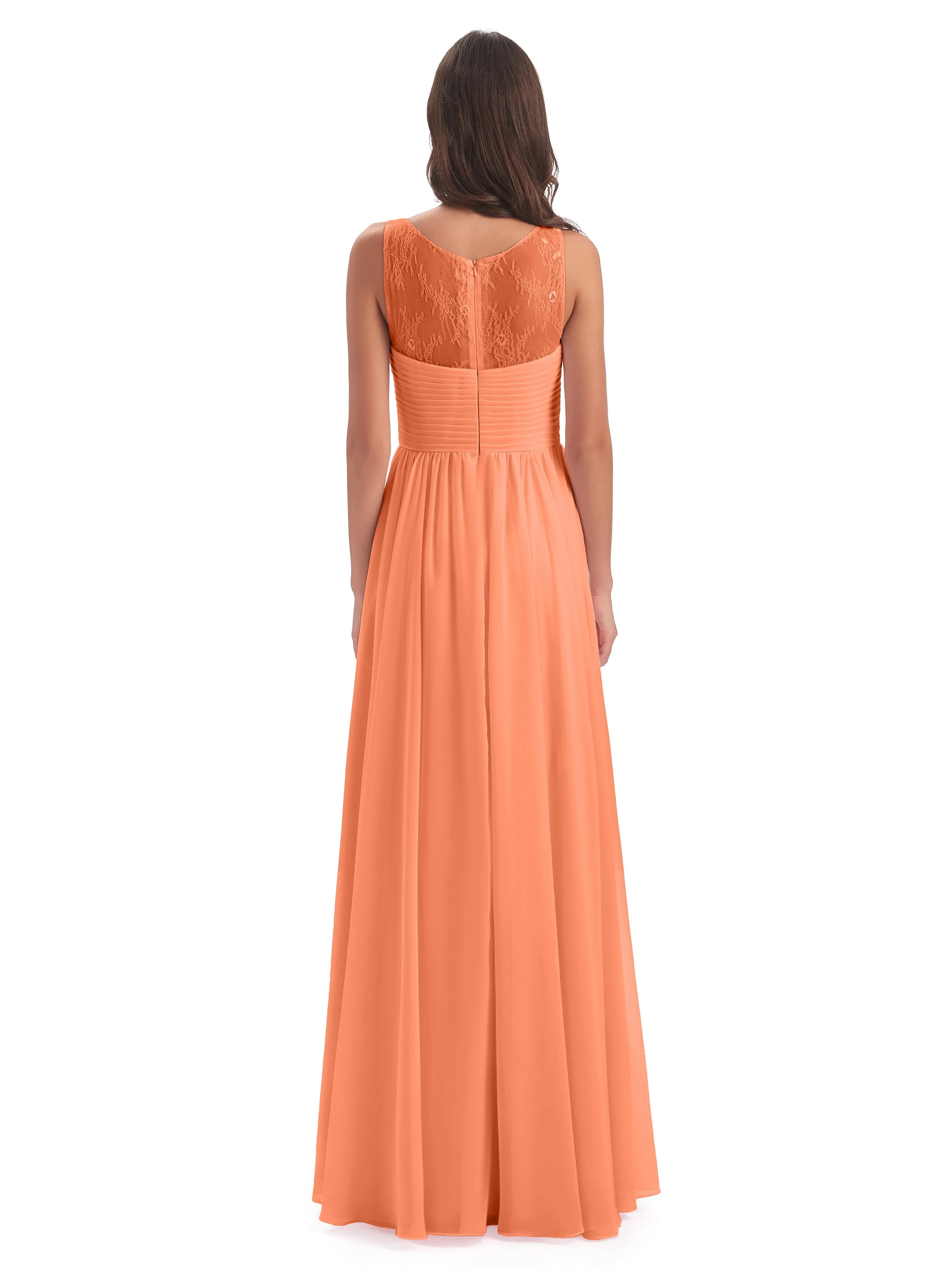 Robyn Magic Lace/Chiffon Illusion Long Bridesmaid Dresses