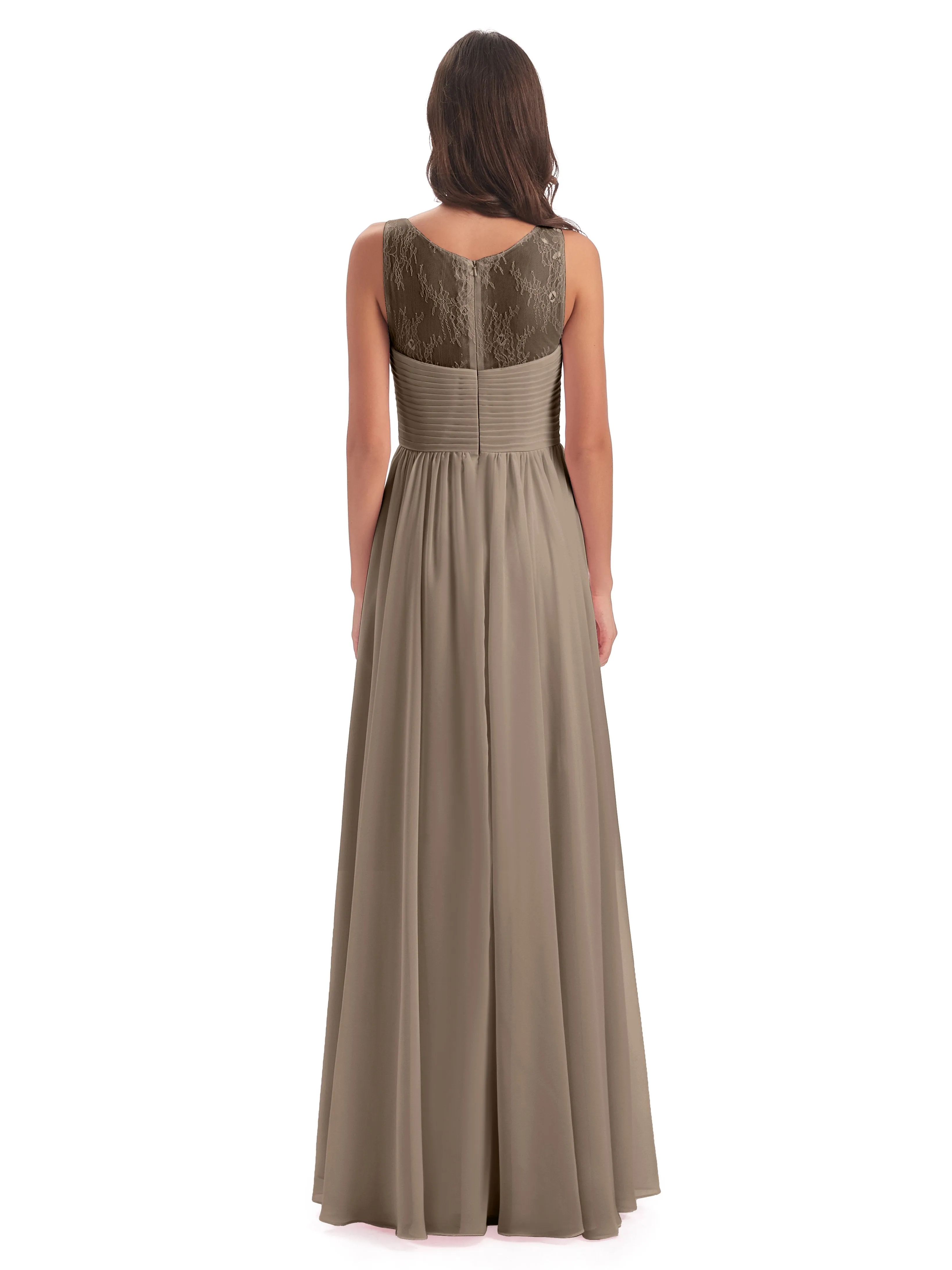 Robyn Magic Lace/Chiffon Illusion Long Bridesmaid Dresses