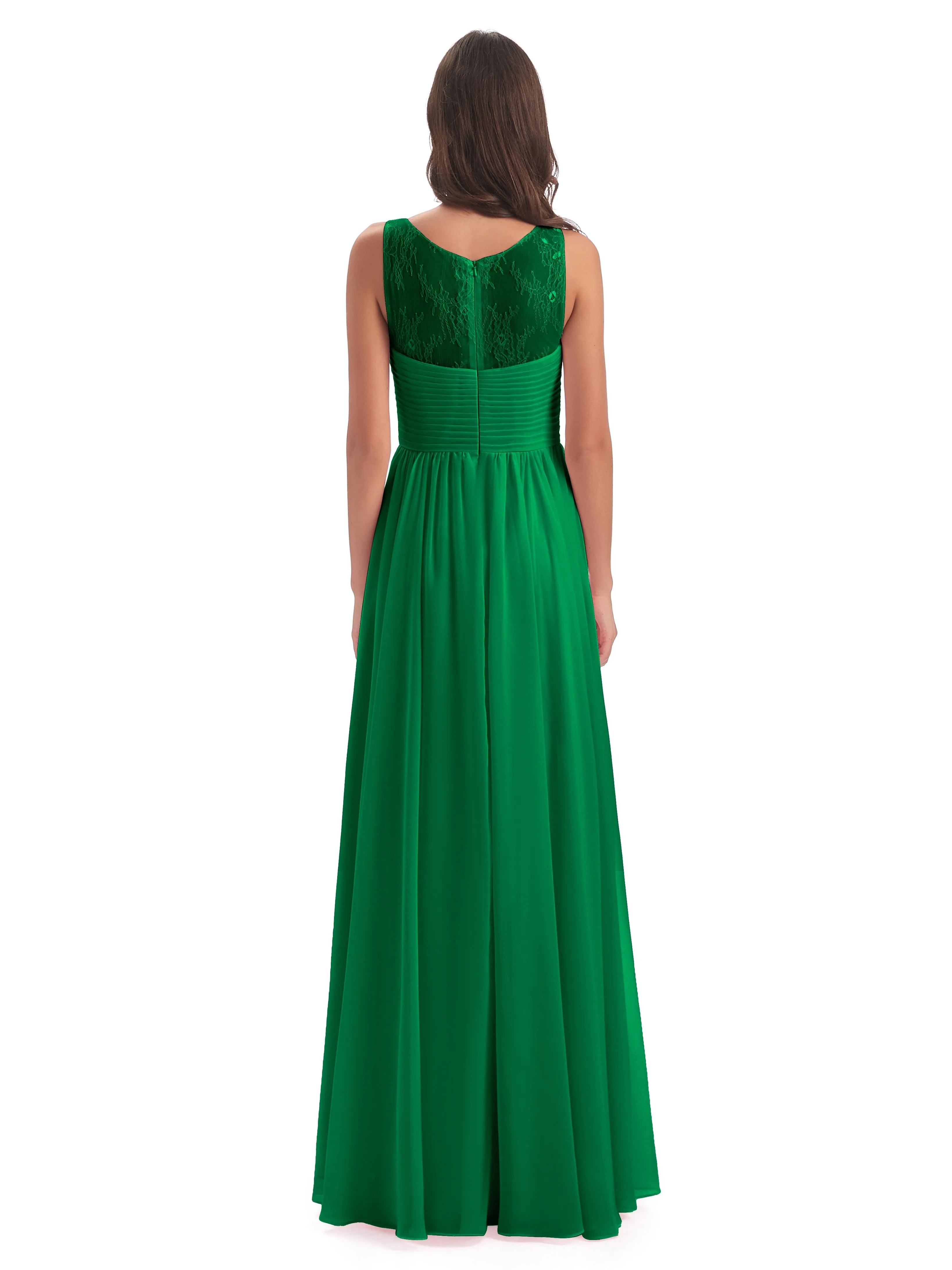 Robyn Magic Lace/Chiffon Illusion Long Bridesmaid Dresses
