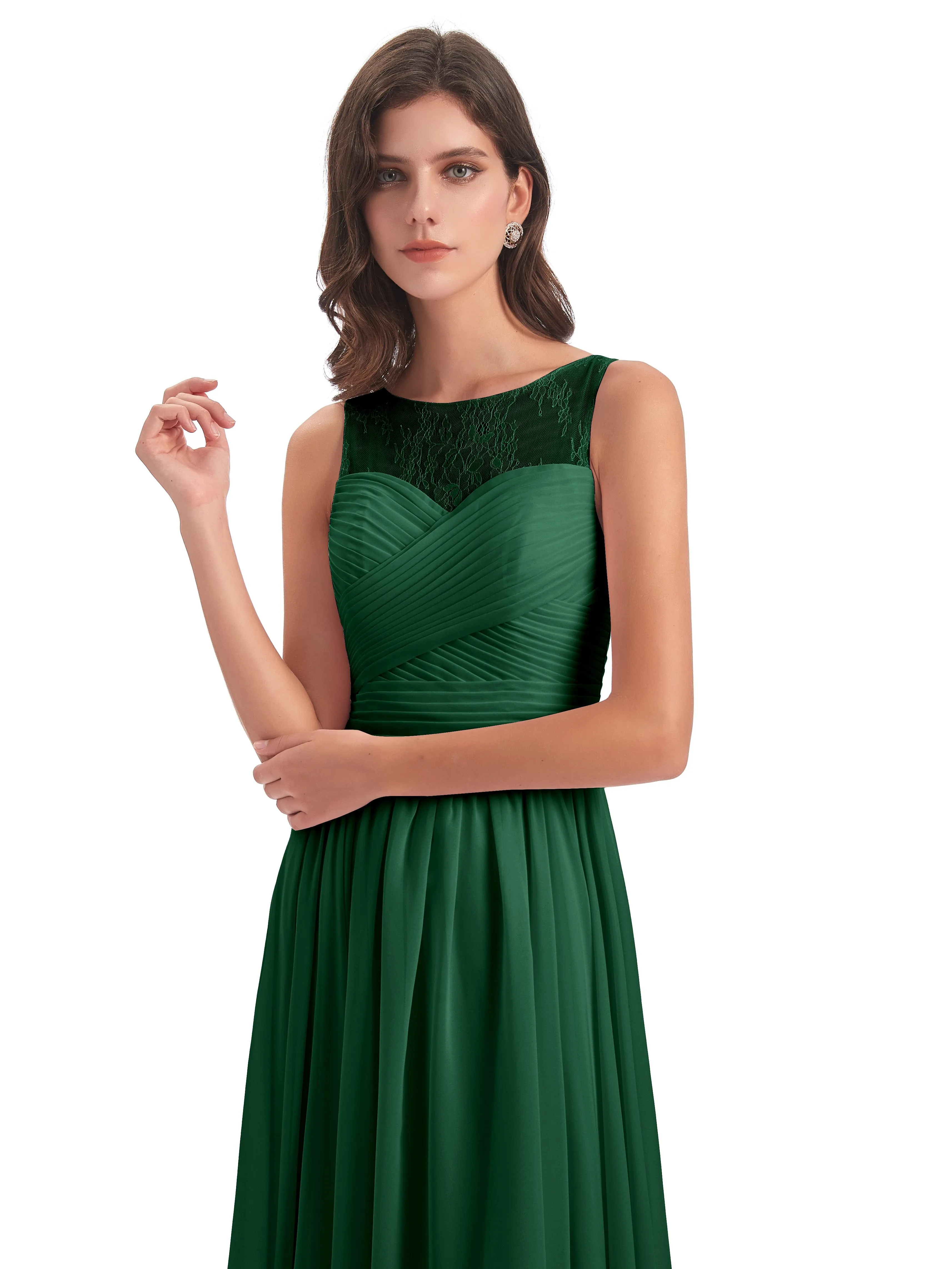 Robyn Magic Lace/Chiffon Illusion Long Bridesmaid Dresses
