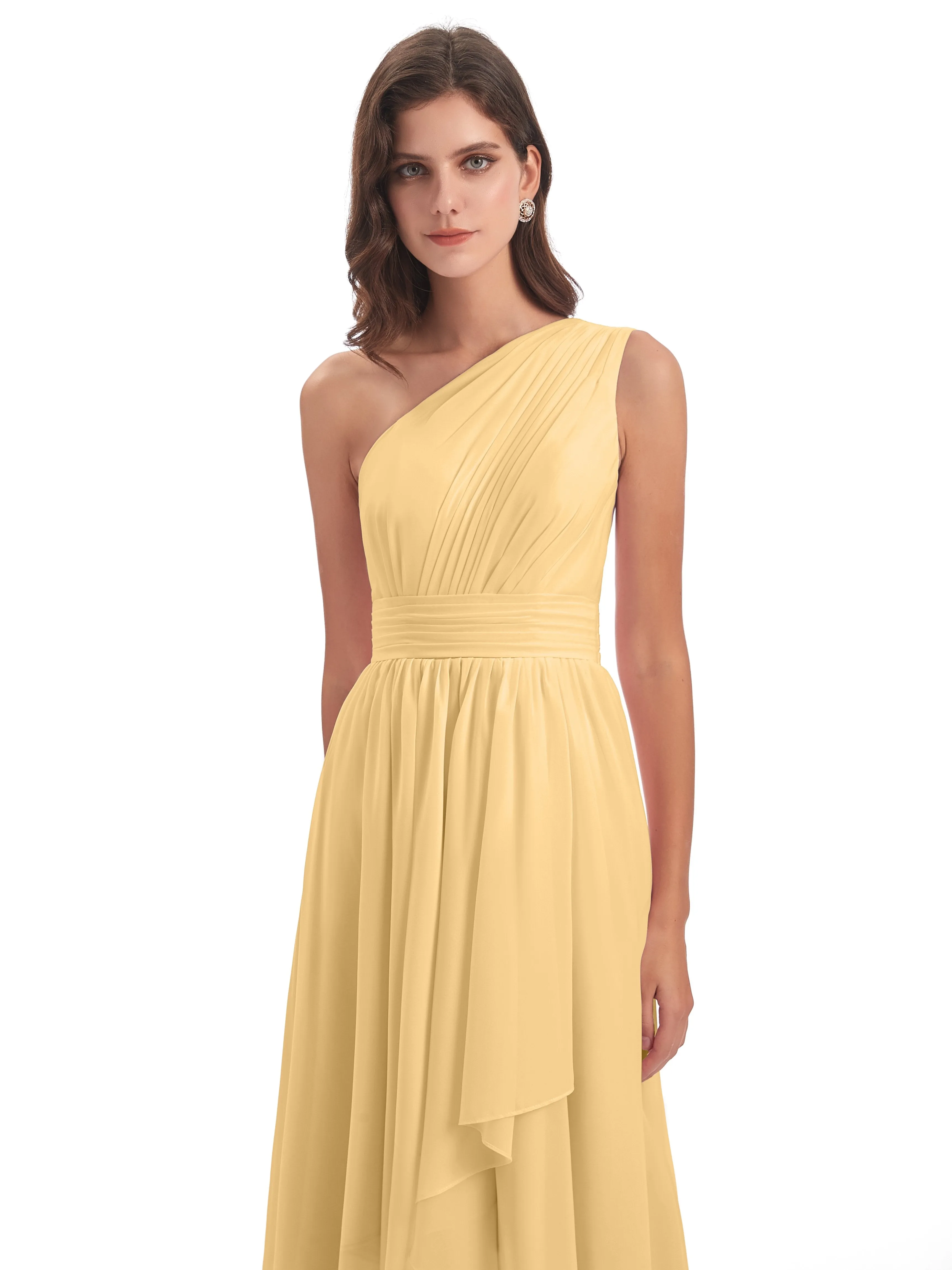 Rose Pretty Asymmetrical Chiffon Bridesmaid Dresses