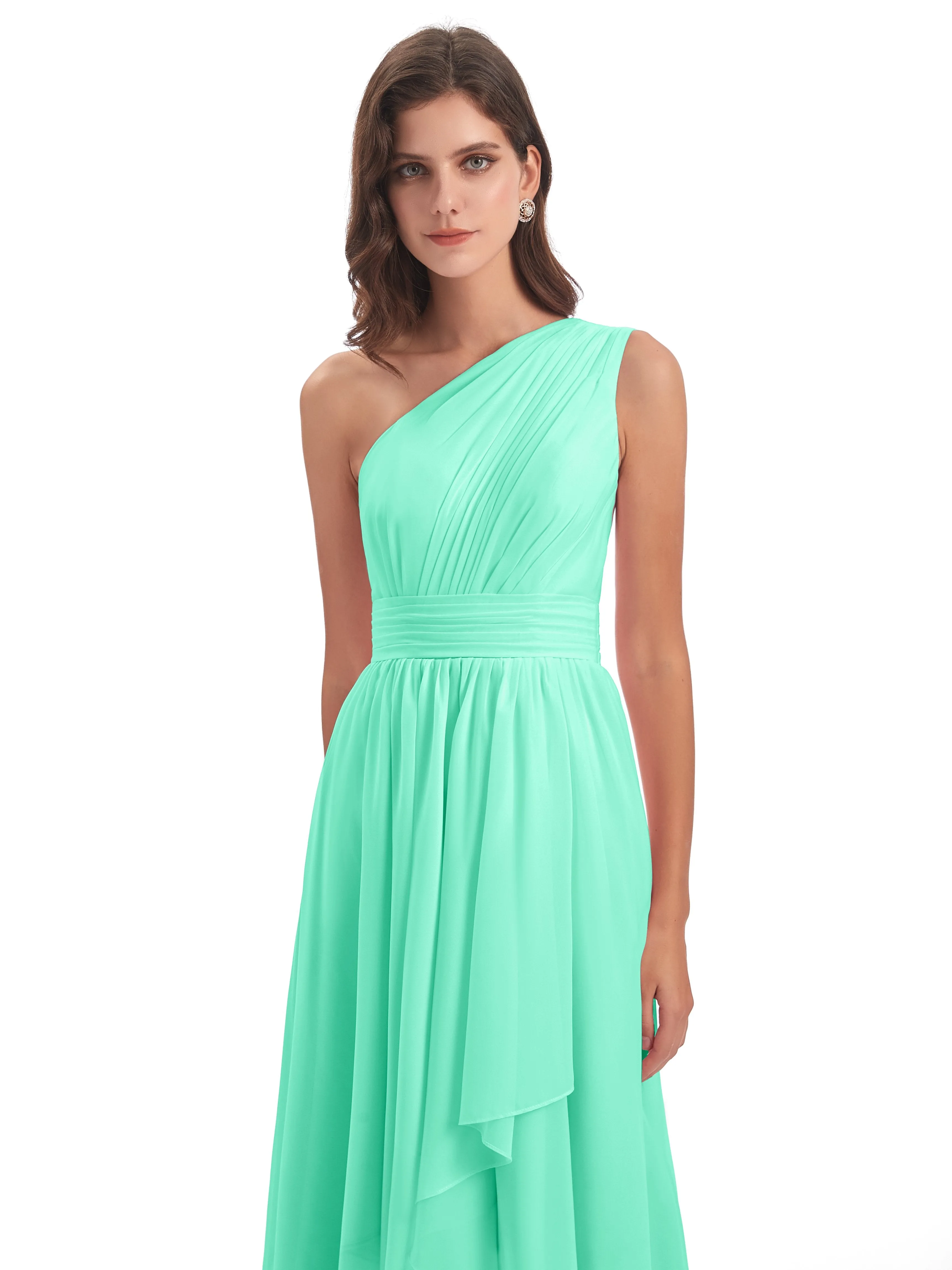 Rose Pretty Asymmetrical Chiffon Bridesmaid Dresses