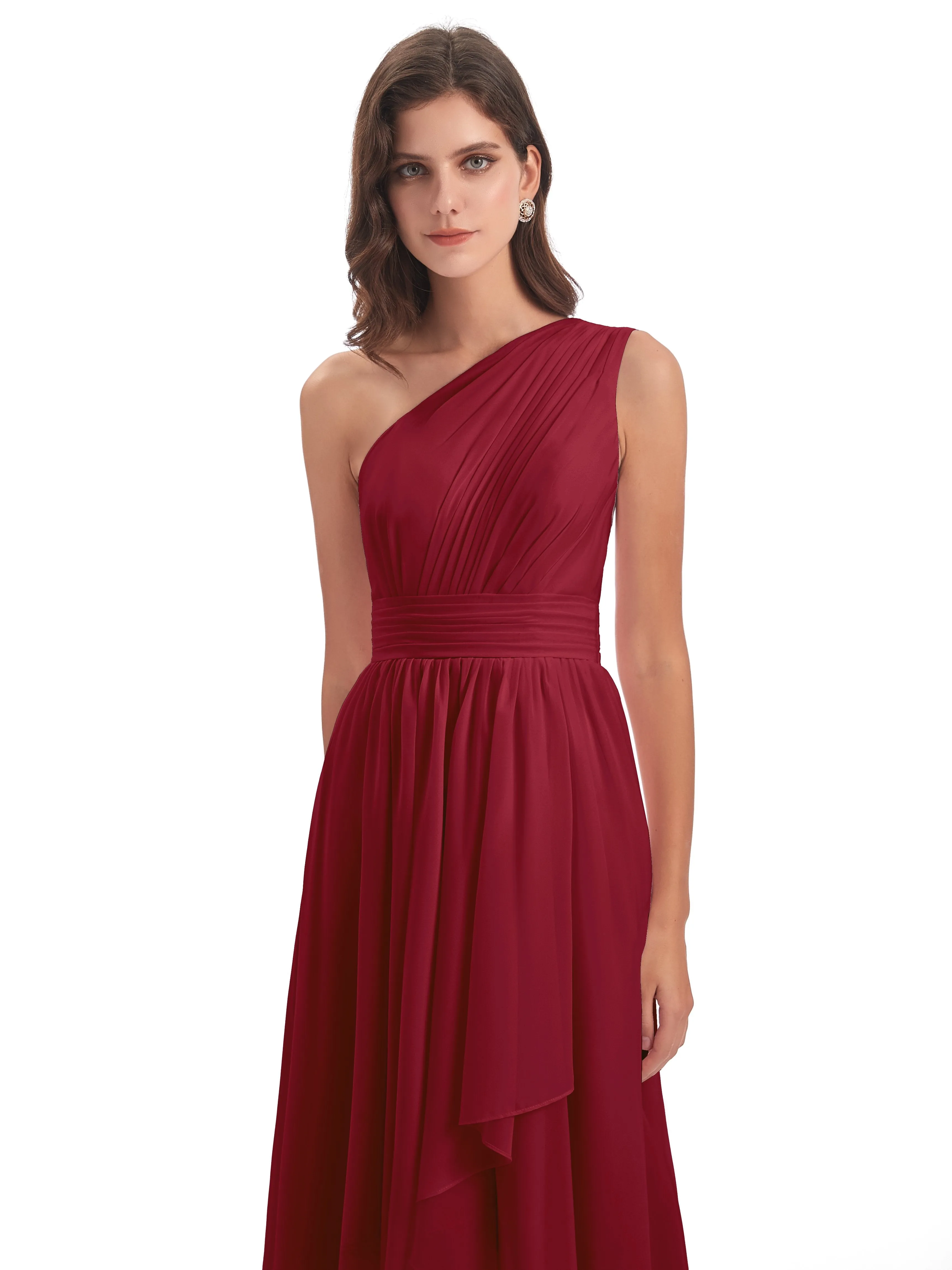 Rose Pretty Asymmetrical Chiffon Bridesmaid Dresses