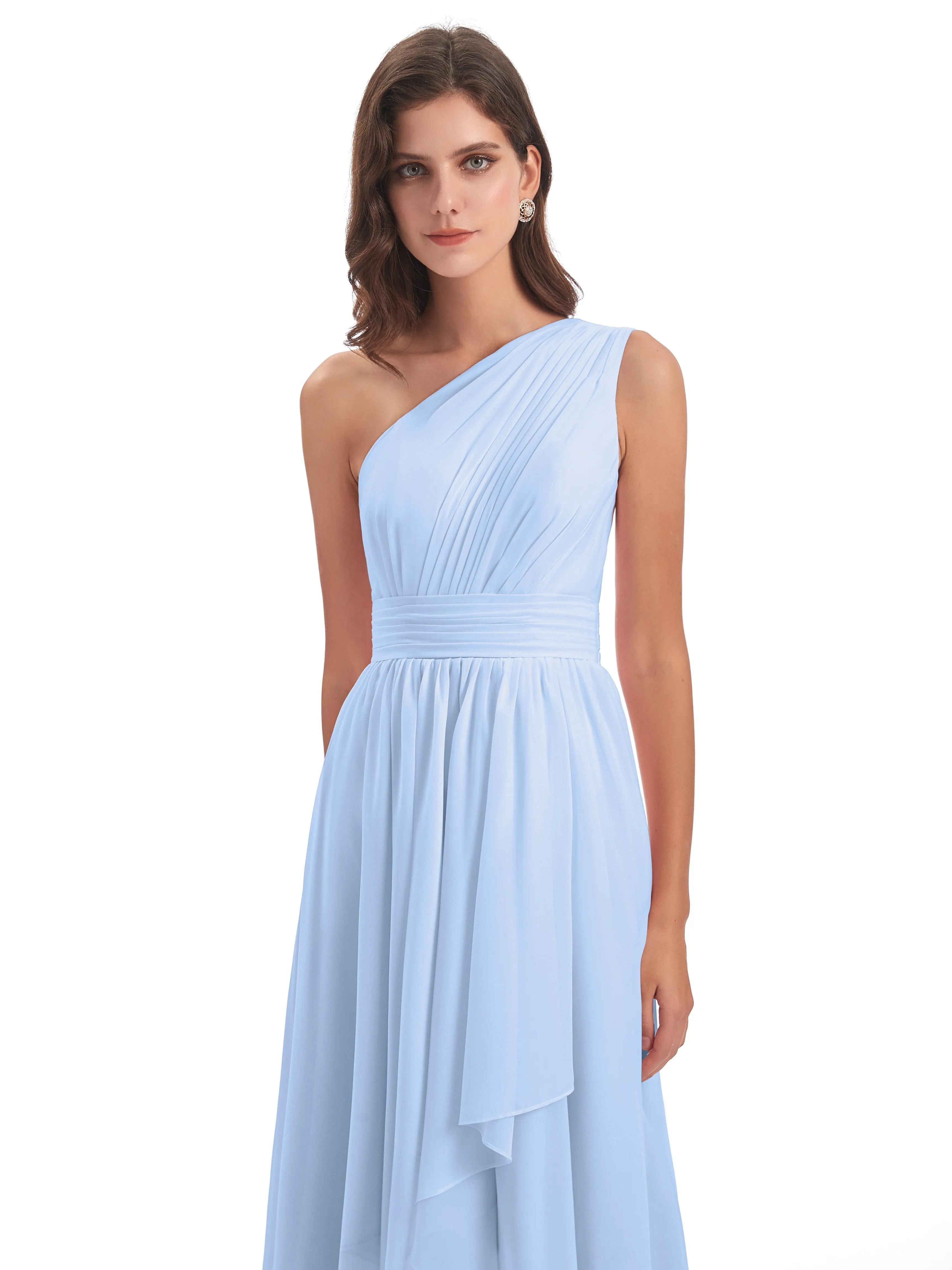 Rose Pretty Asymmetrical Chiffon Bridesmaid Dresses