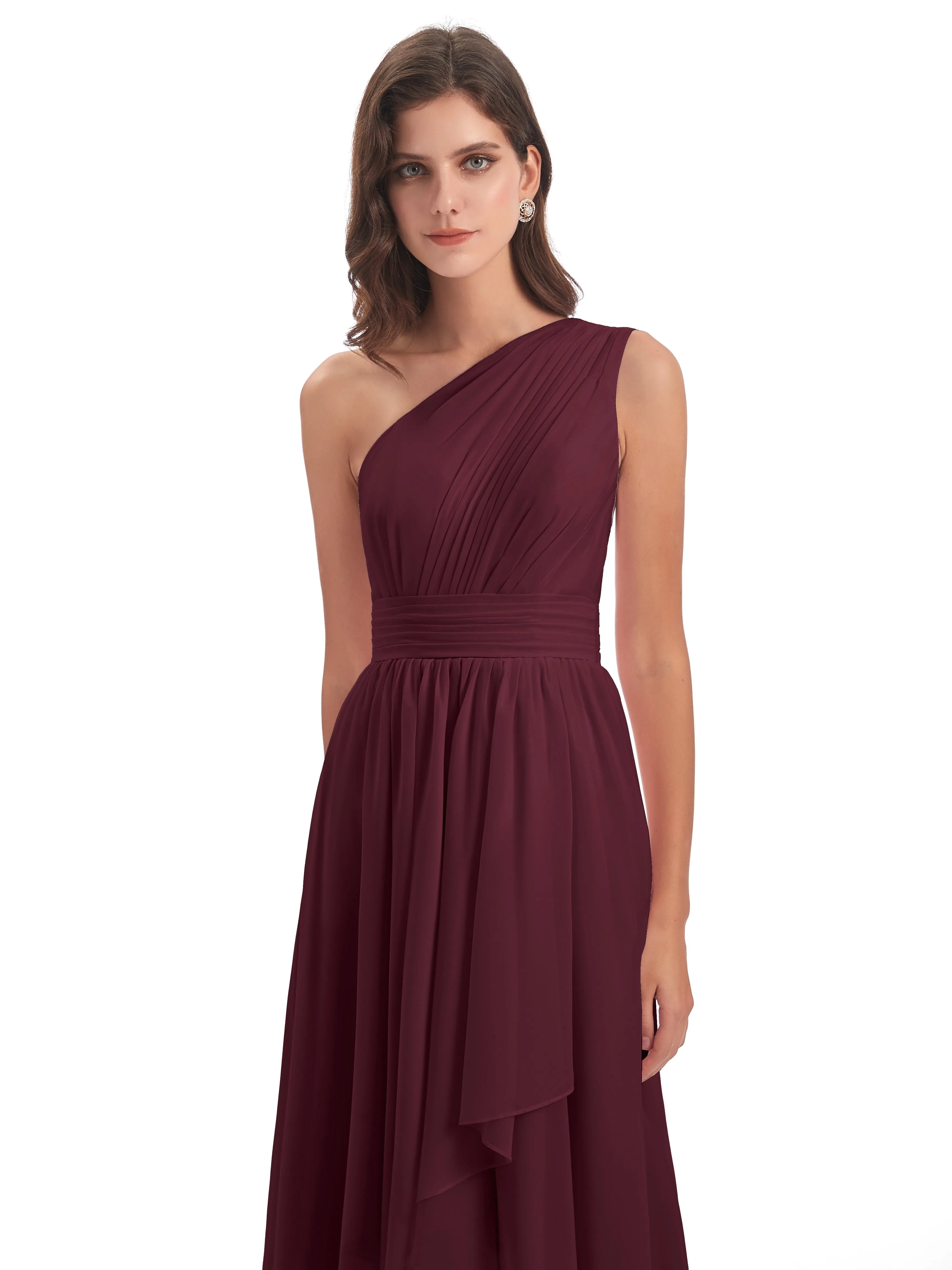 Rose Pretty Asymmetrical Chiffon Bridesmaid Dresses