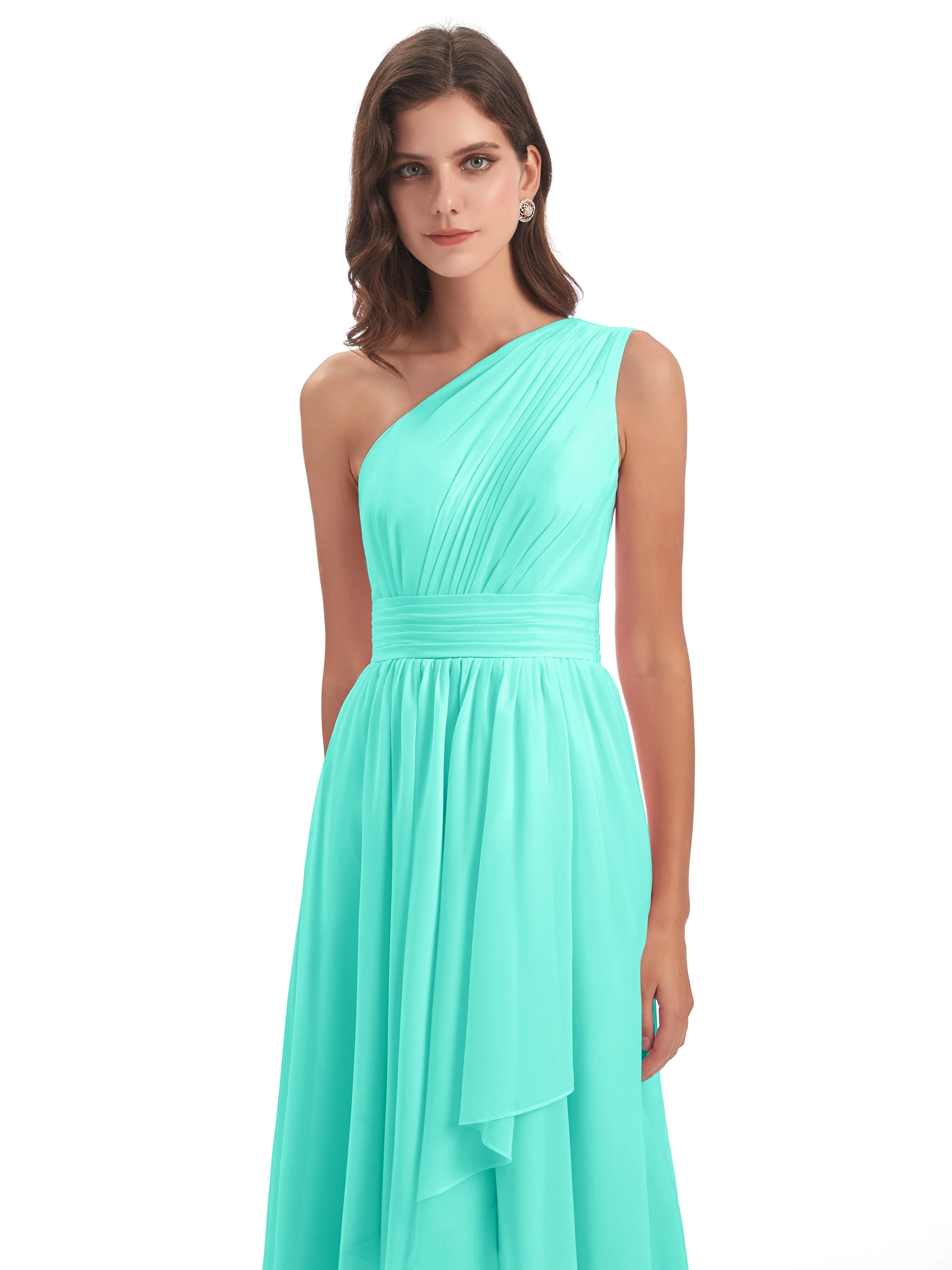 Rose Pretty Asymmetrical Chiffon Bridesmaid Dresses