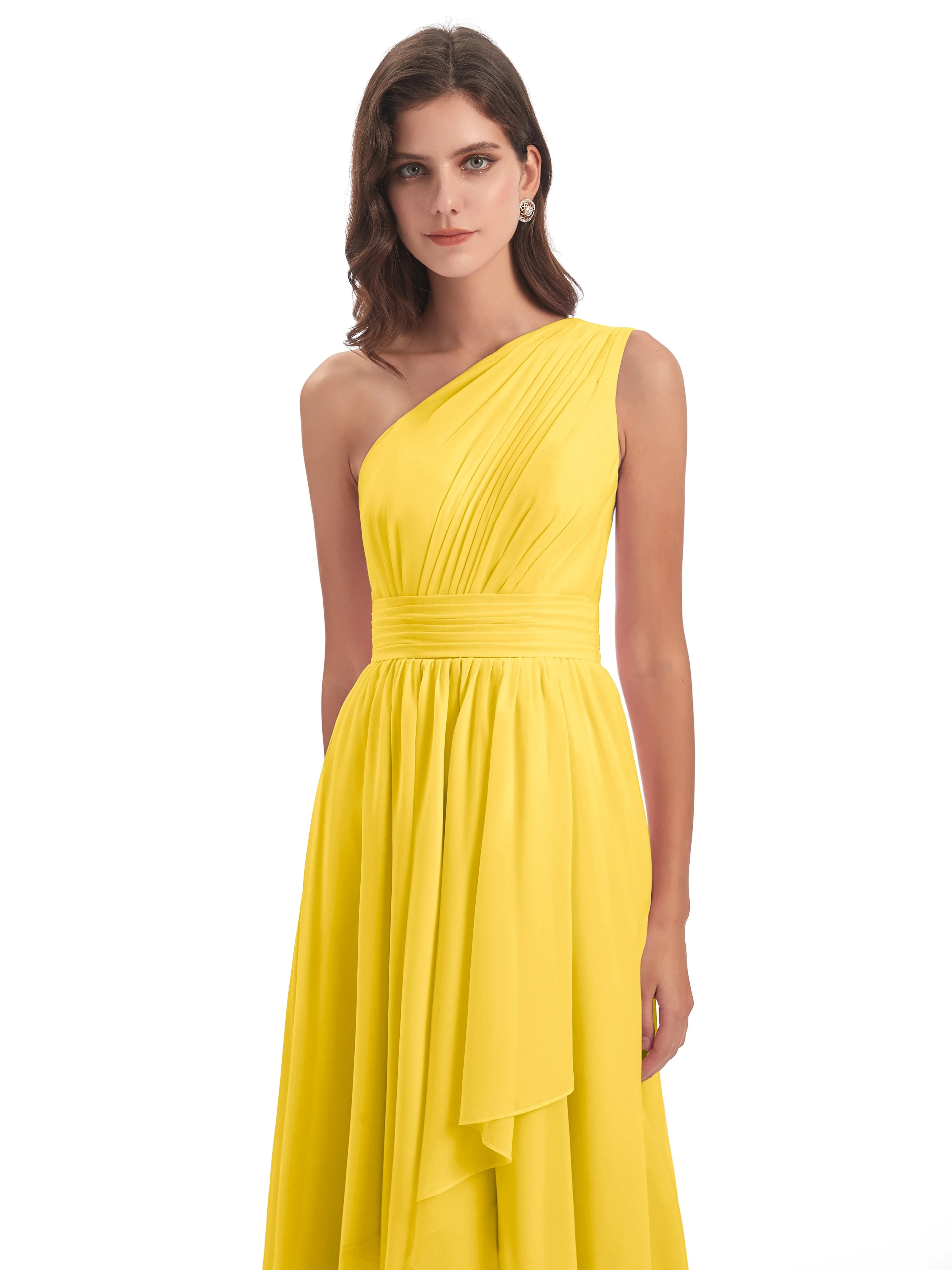 Rose Pretty Asymmetrical Chiffon Bridesmaid Dresses