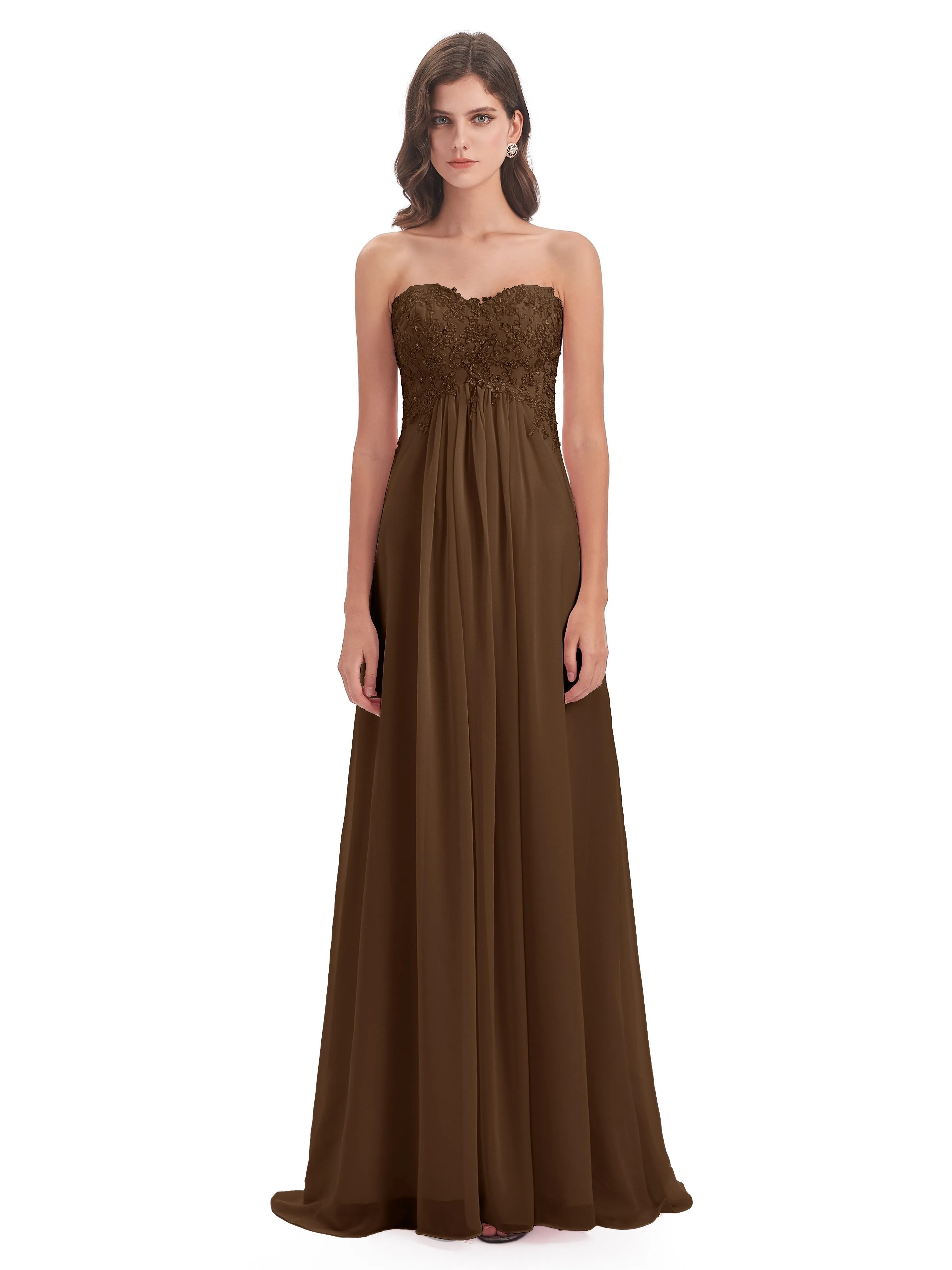 Scarlett Cute Sweetheart Sweep-Brush Train Bridesmaid Dresses