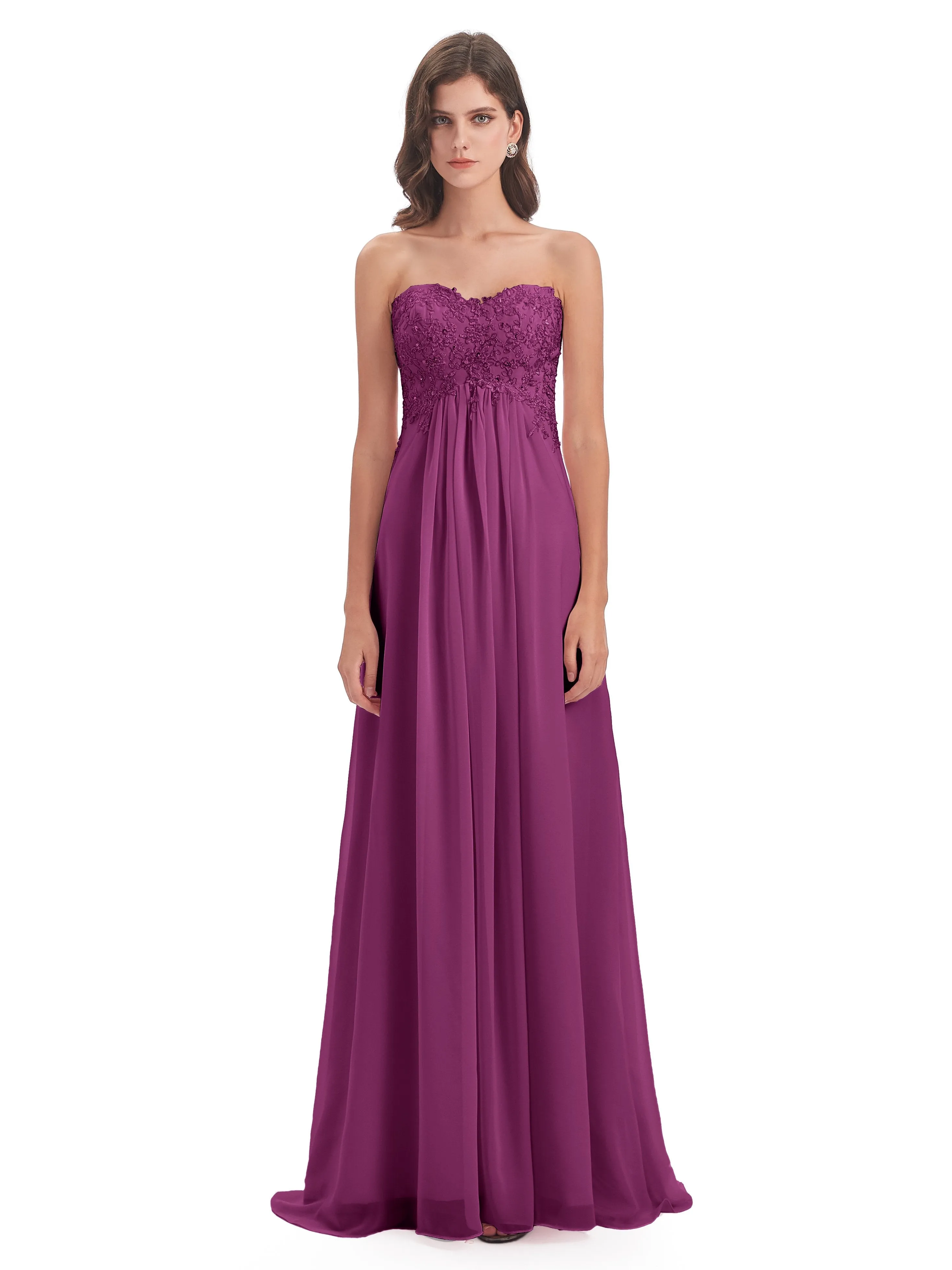 Scarlett Cute Sweetheart Sweep-Brush Train Bridesmaid Dresses