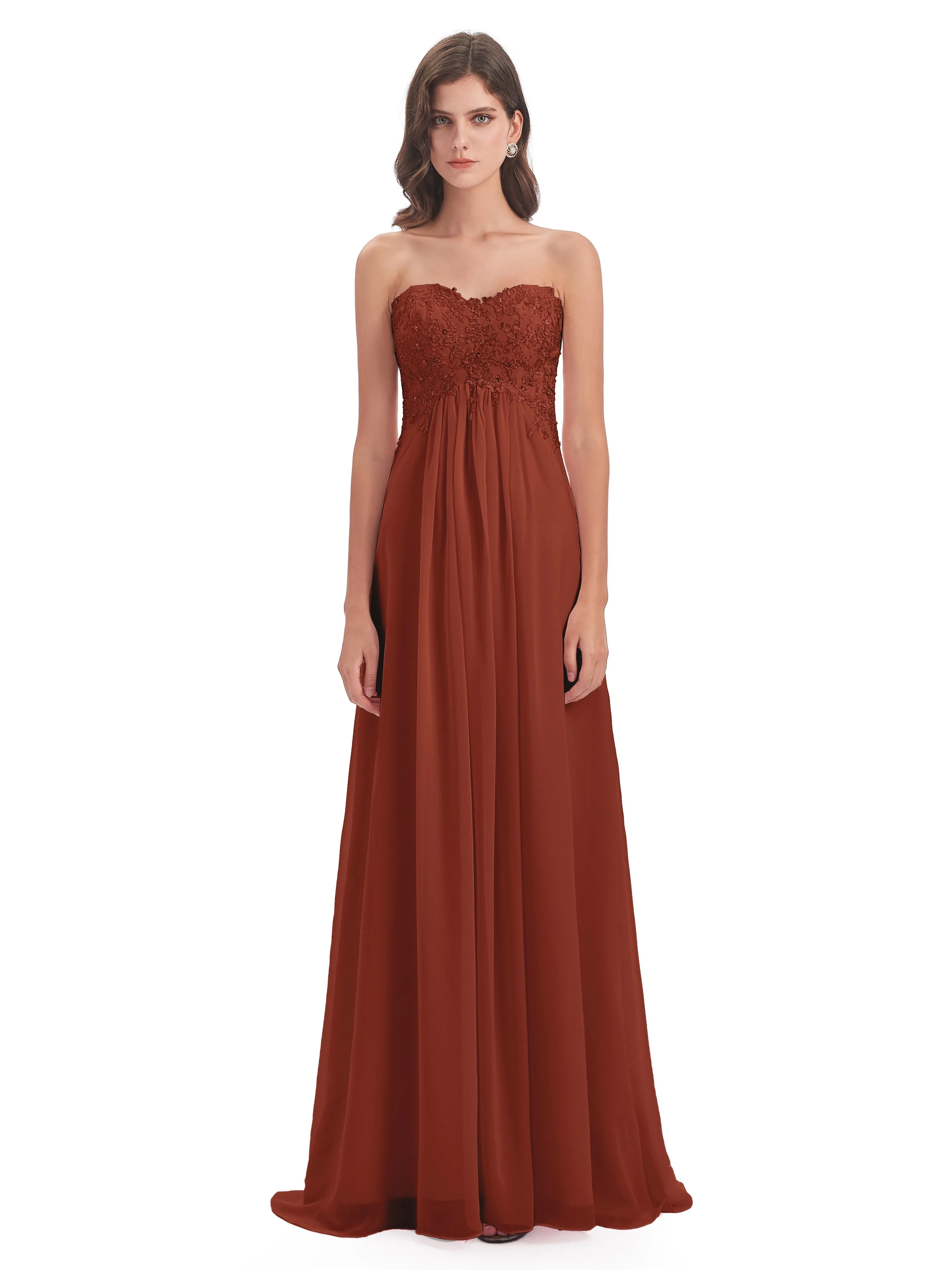 Scarlett Cute Sweetheart Sweep-Brush Train Bridesmaid Dresses