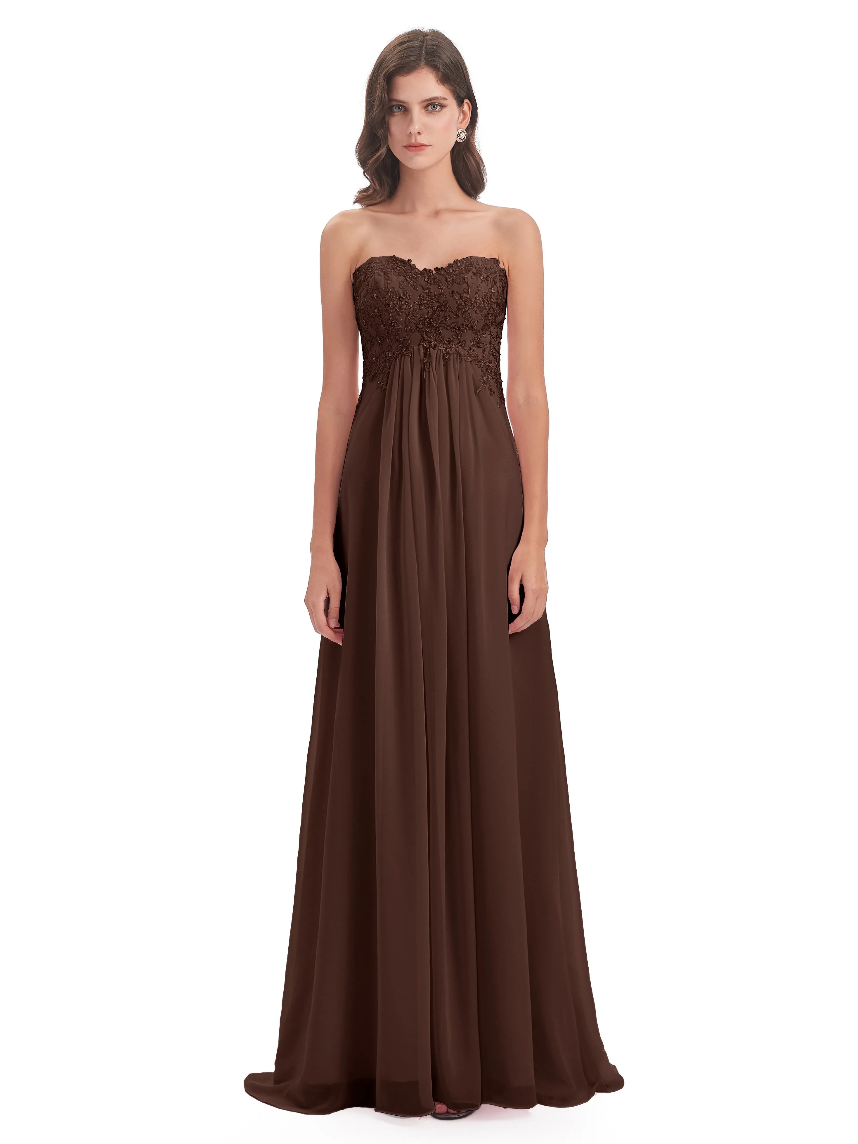 Scarlett Cute Sweetheart Sweep-Brush Train Bridesmaid Dresses