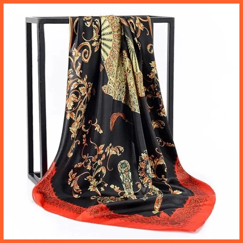 Silk Women Hair Neck Square Scarves Shawl Bandanna Hijab Wrap