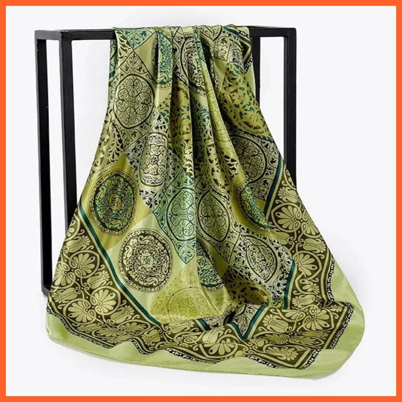 Silk Women Hair Neck Square Scarves Shawl Bandanna Hijab Wrap