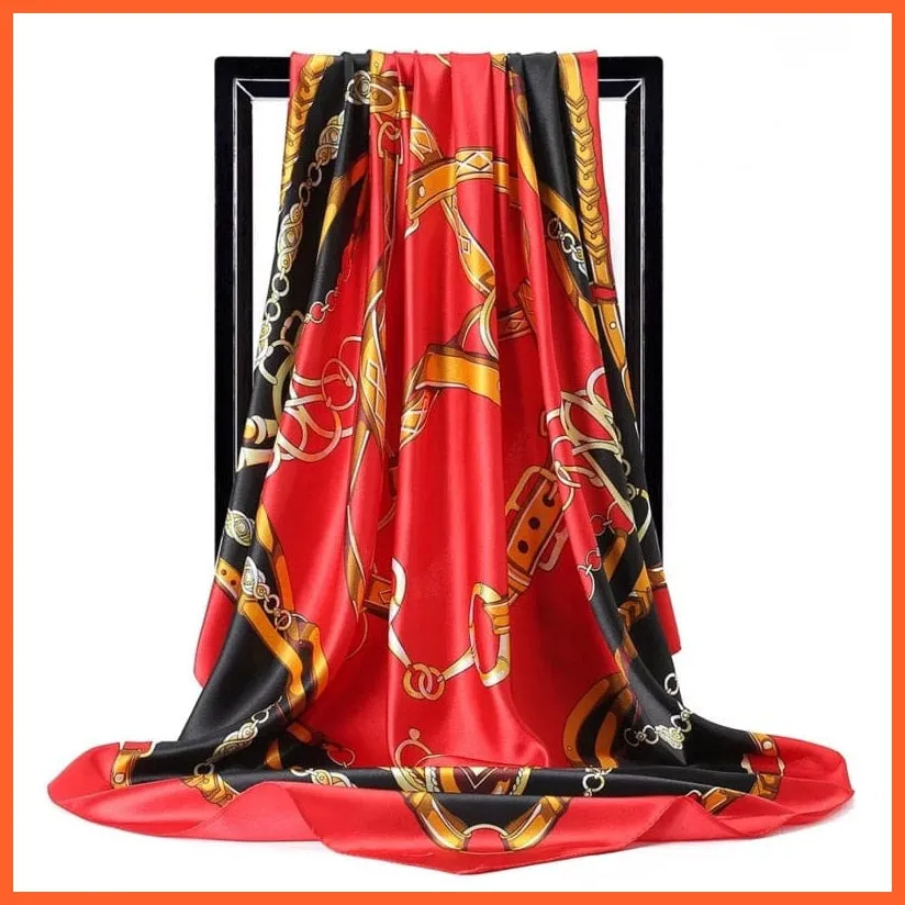 Silk Women Hair Neck Square Scarves Shawl Bandanna Hijab Wrap