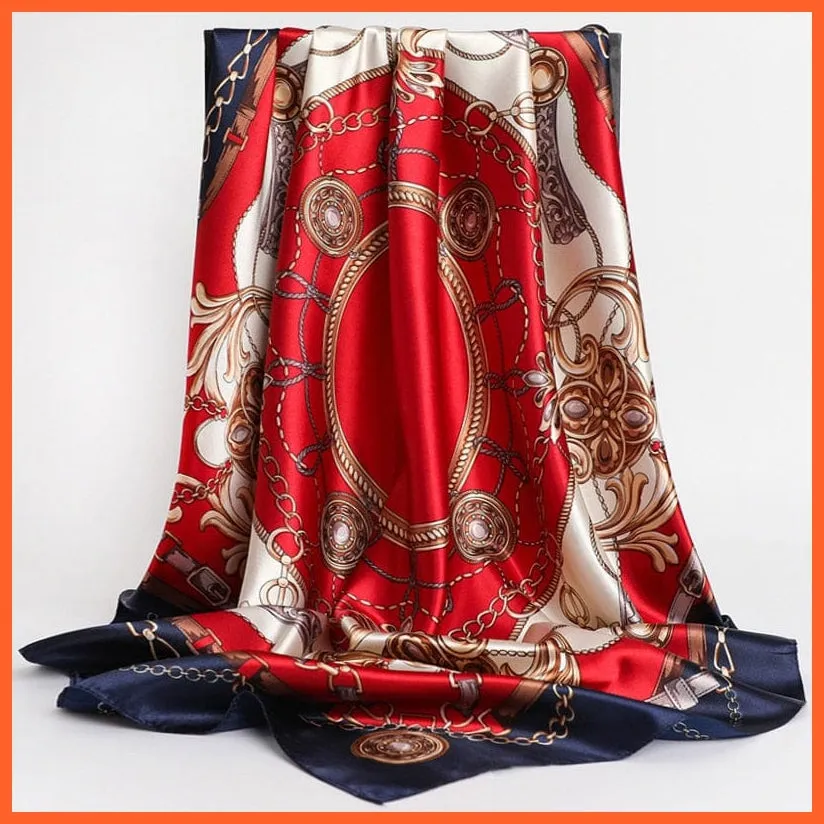 Silk Women Hair Neck Square Scarves Shawl Bandanna Hijab Wrap