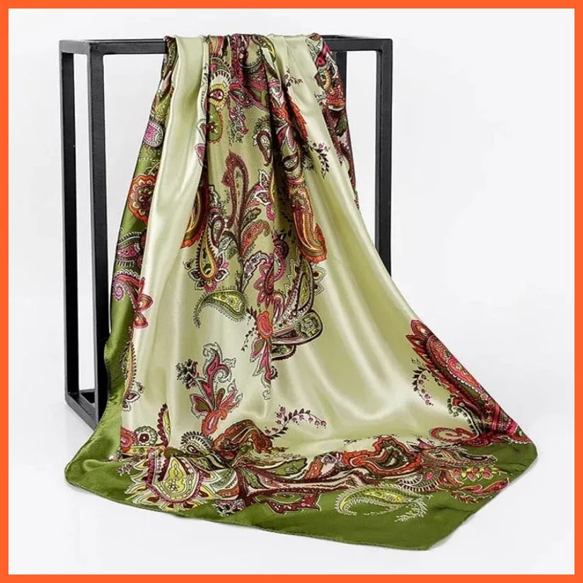 Silk Women Hair Neck Square Scarves Shawl Bandanna Hijab Wrap