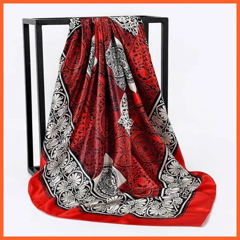 Silk Women Hair Neck Square Scarves Shawl Bandanna Hijab Wrap