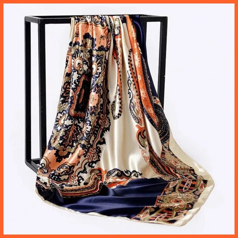 Silk Women Hair Neck Square Scarves Shawl Bandanna Hijab Wrap