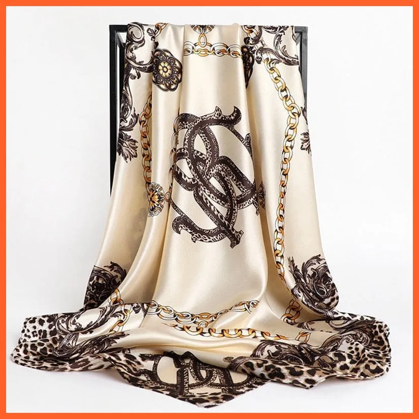 Silk Women Hair Neck Square Scarves Shawl Bandanna Hijab Wrap
