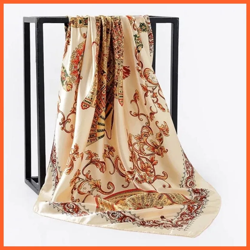 Silk Women Hair Neck Square Scarves Shawl Bandanna Hijab Wrap