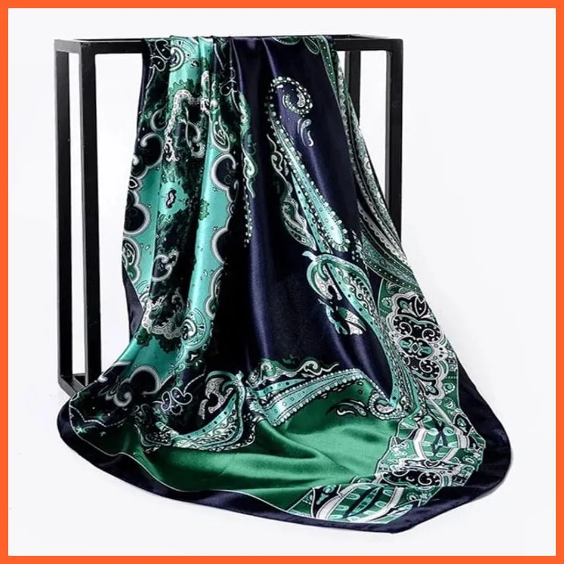Silk Women Hair Neck Square Scarves Shawl Bandanna Hijab Wrap