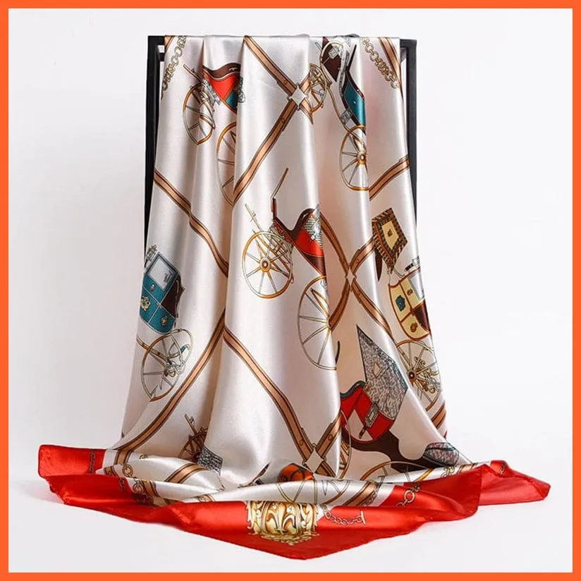 Silk Women Hair Neck Square Scarves Shawl Bandanna Hijab Wrap