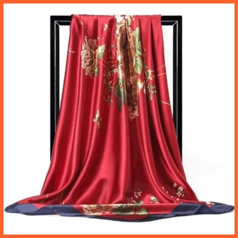Silk Women Hair Neck Square Scarves Shawl Bandanna Hijab Wrap