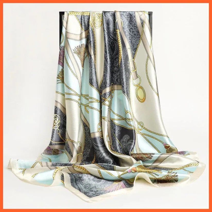 Silk Women Hair Neck Square Scarves Shawl Bandanna Hijab Wrap