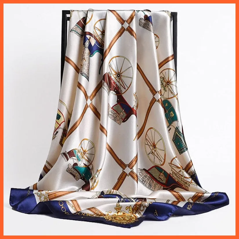 Silk Women Hair Neck Square Scarves Shawl Bandanna Hijab Wrap