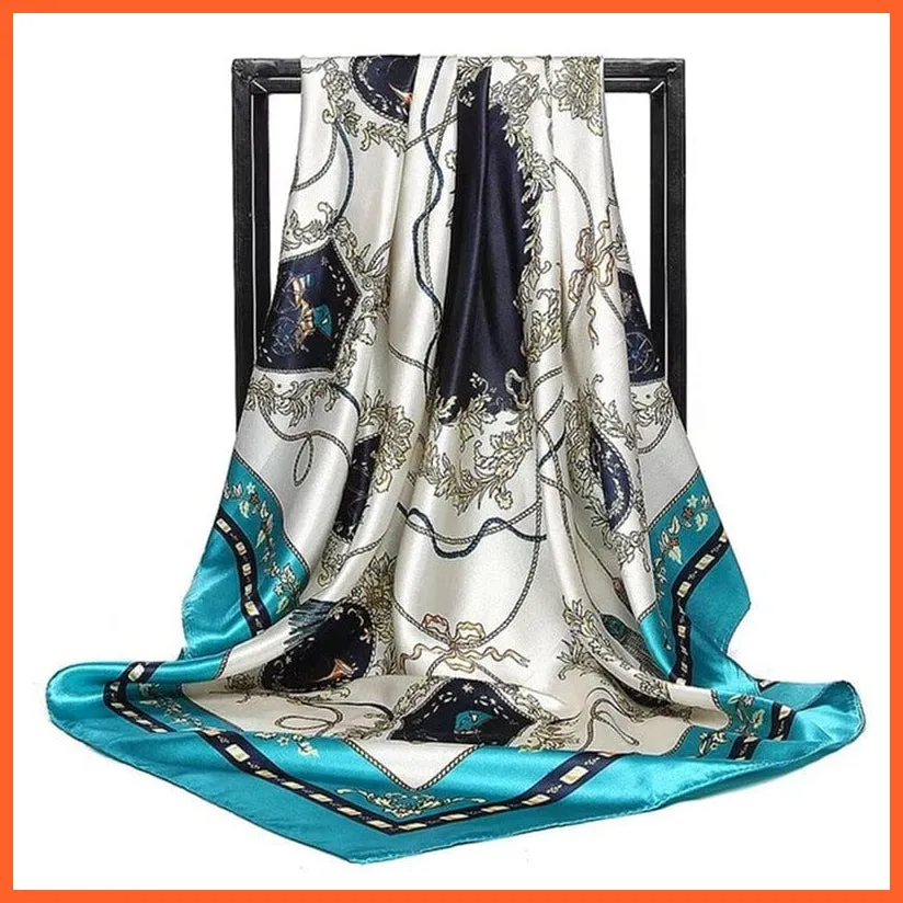 Silk Women Hair Neck Square Scarves Shawl Bandanna Hijab Wrap