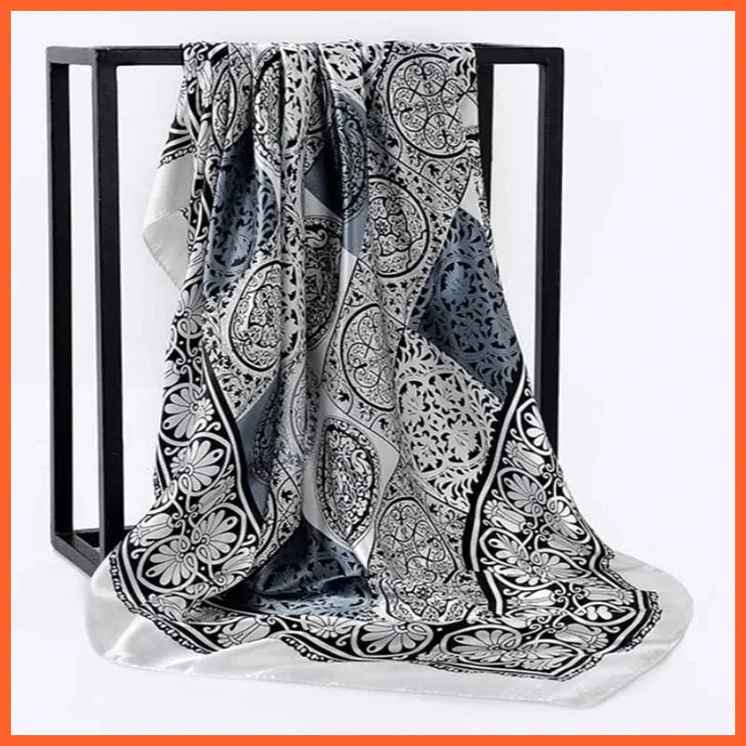 Silk Women Hair Neck Square Scarves Shawl Bandanna Hijab Wrap