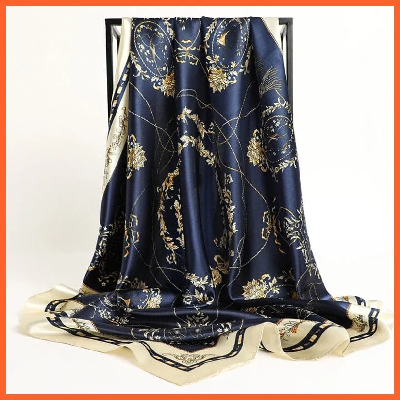 Silk Women Hair Neck Square Scarves Shawl Bandanna Hijab Wrap