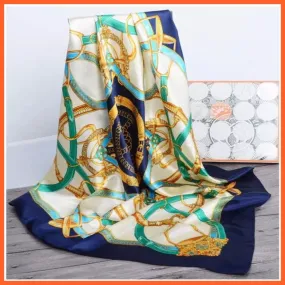 Silk Women Hair Neck Square Scarves Shawl Bandanna Hijab Wrap