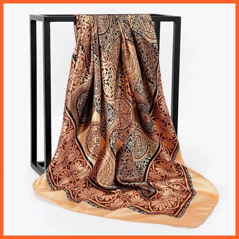 Silk Women Hair Neck Square Scarves Shawl Bandanna Hijab Wrap