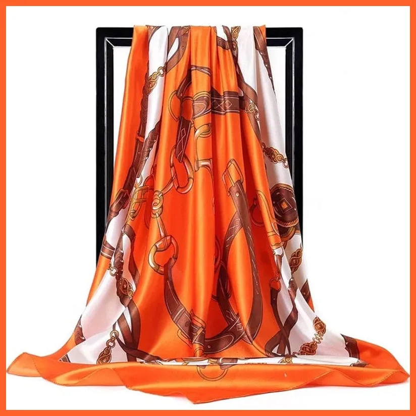 Silk Women Hair Neck Square Scarves Shawl Bandanna Hijab Wrap
