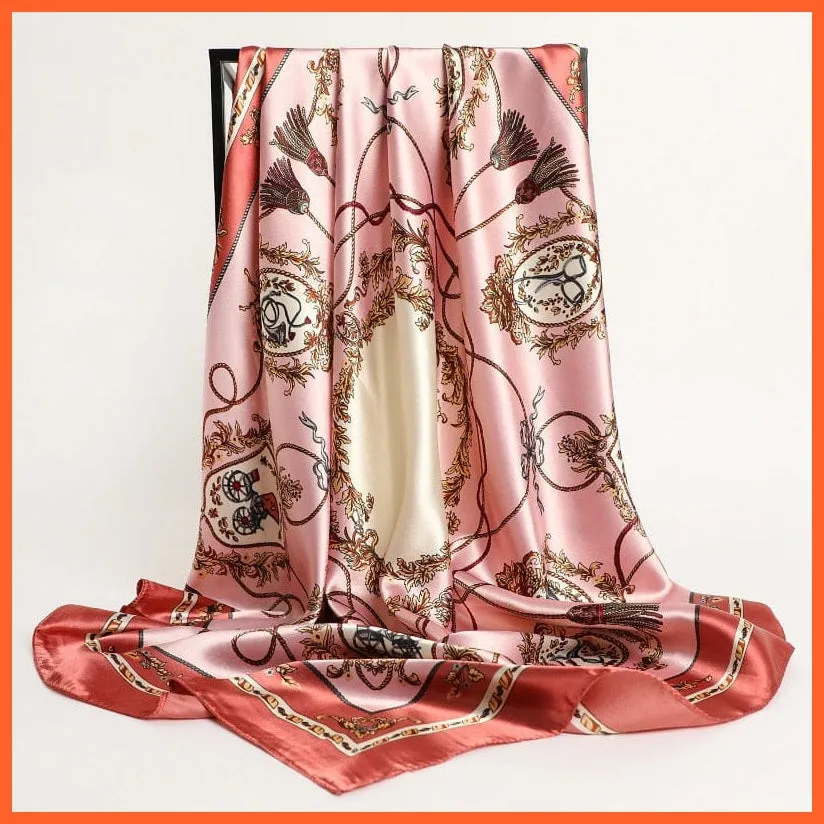 Silk Women Hair Neck Square Scarves Shawl Bandanna Hijab Wrap