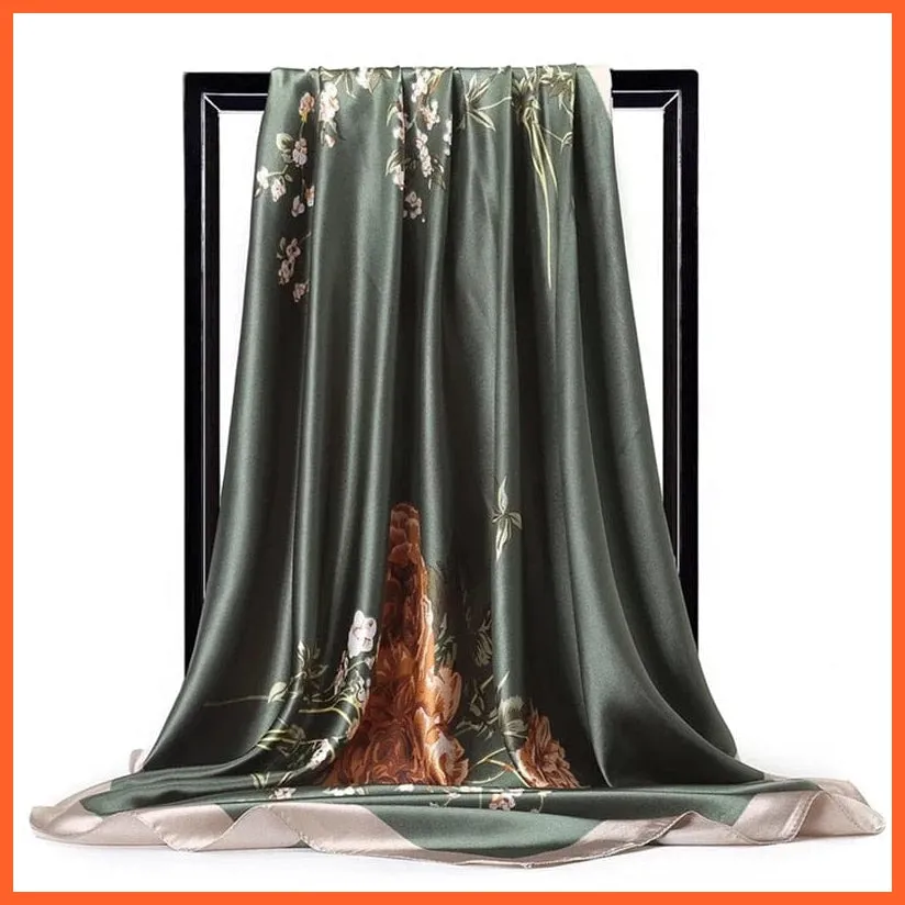 Silk Women Hair Neck Square Scarves Shawl Bandanna Hijab Wrap