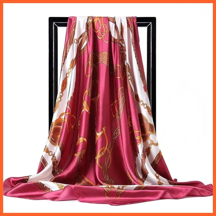 Silk Women Hair Neck Square Scarves Shawl Bandanna Hijab Wrap
