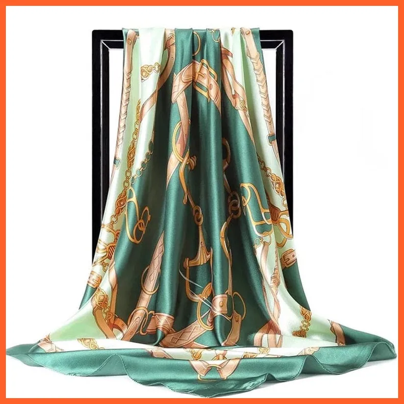 Silk Women Hair Neck Square Scarves Shawl Bandanna Hijab Wrap