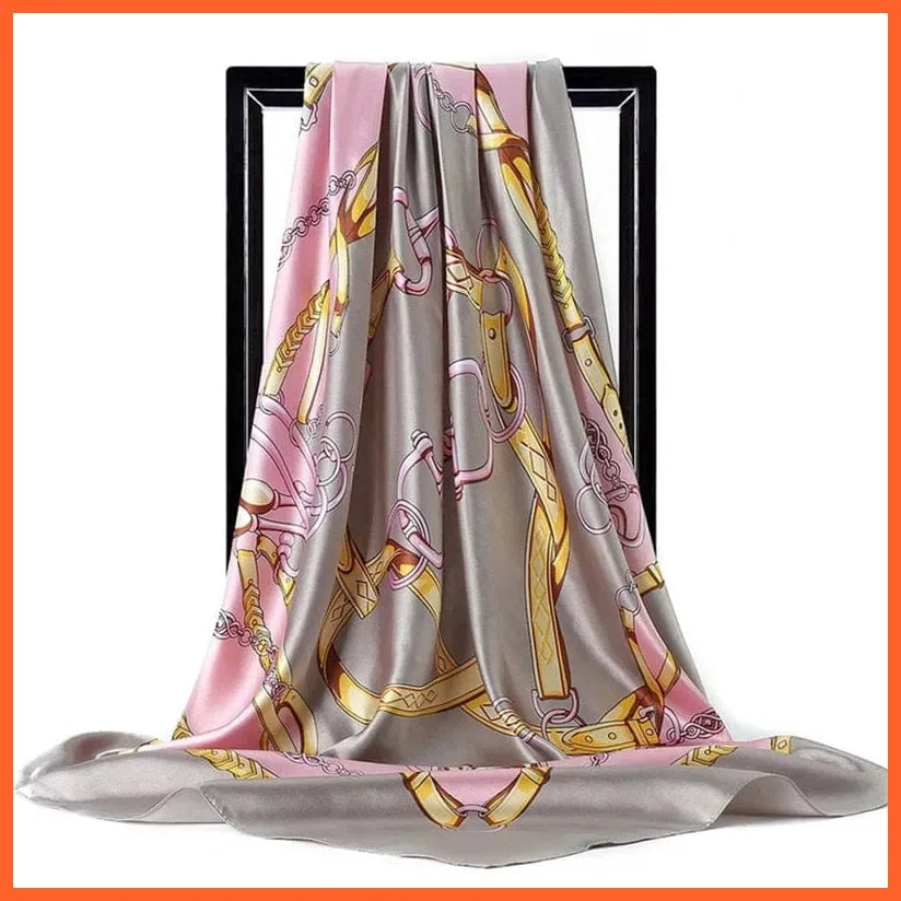 Silk Women Hair Neck Square Scarves Shawl Bandanna Hijab Wrap