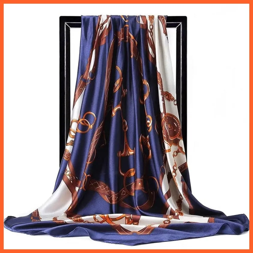 Silk Women Hair Neck Square Scarves Shawl Bandanna Hijab Wrap